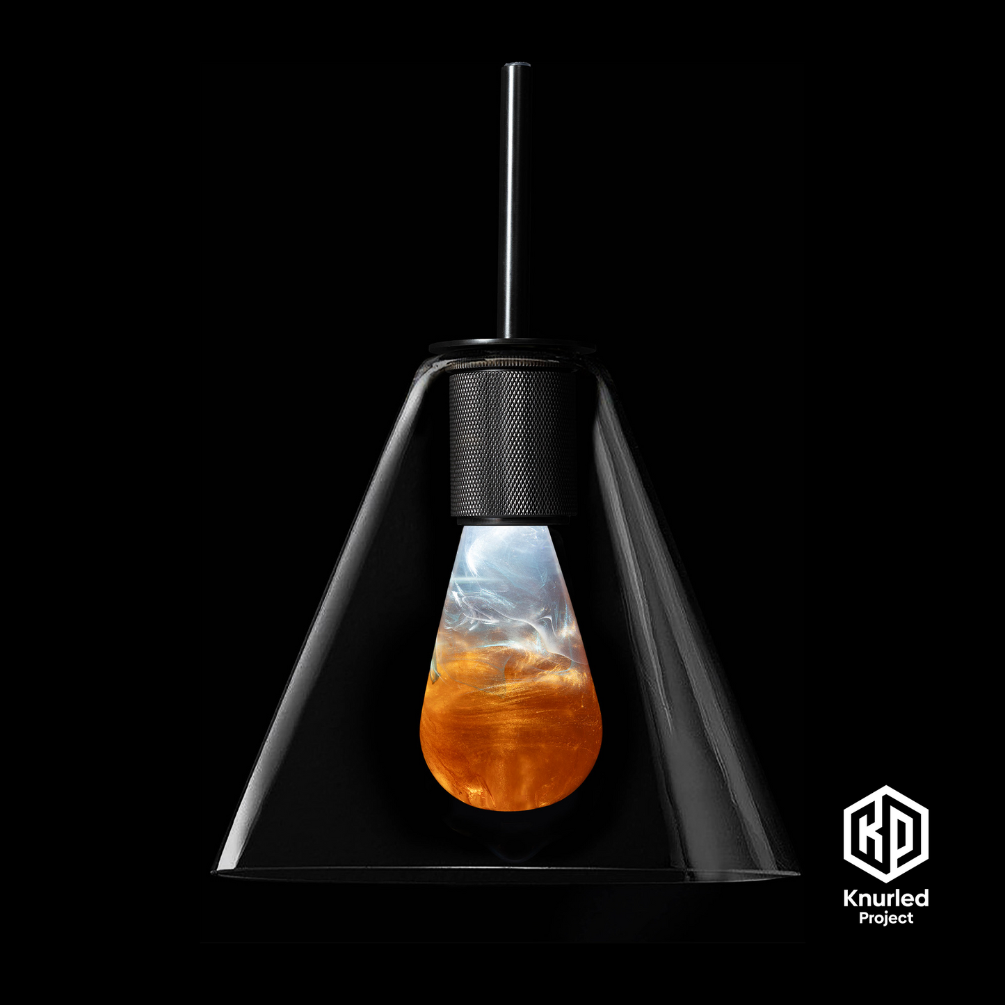 matte black 3 drop molten mood bulbs cone shade product photo 2