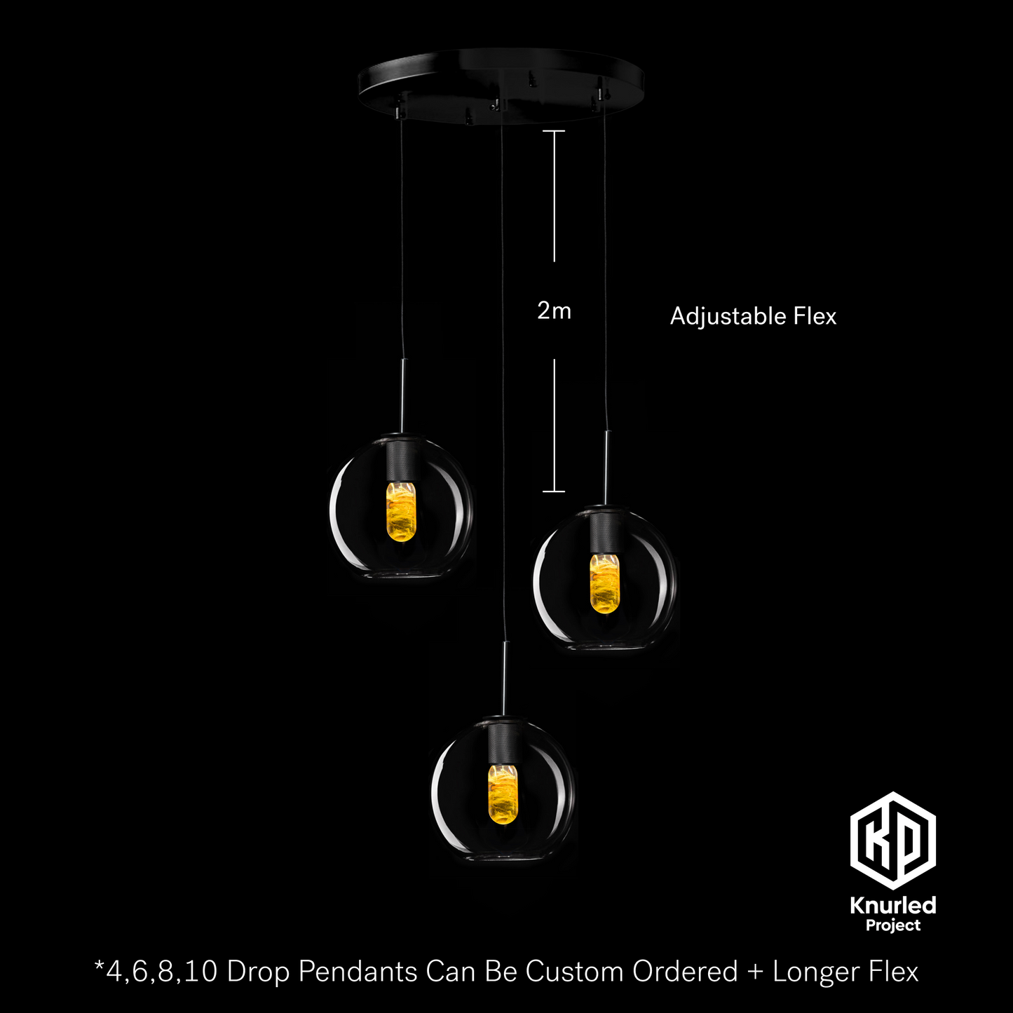matte black 3 drop lava mood bulbs globe shade product photo 3