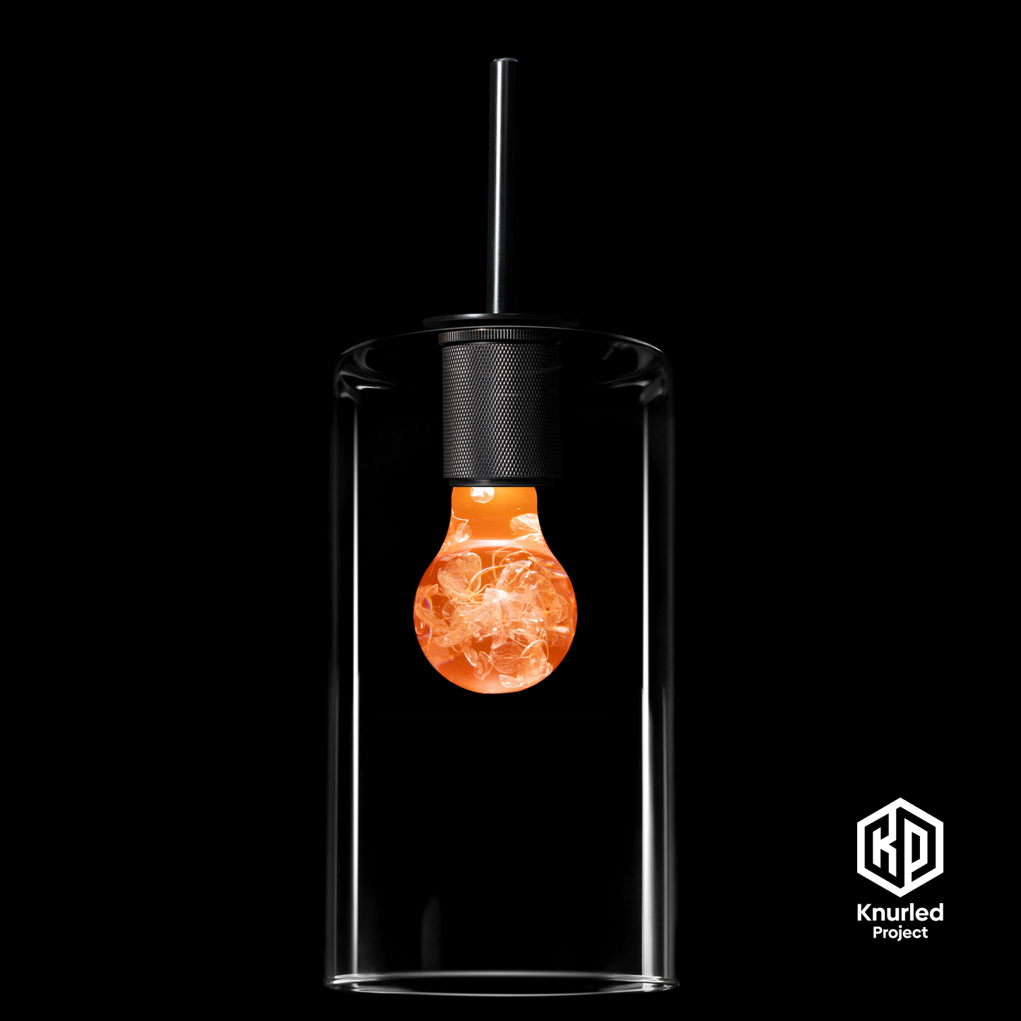 matte black 3 drop blossom mood bulbs cylinder shade product photo 2