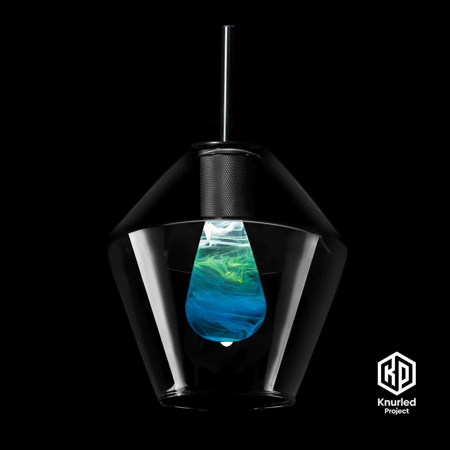matte black 3 drop ripple mood bulbs diamond shade product photo 2