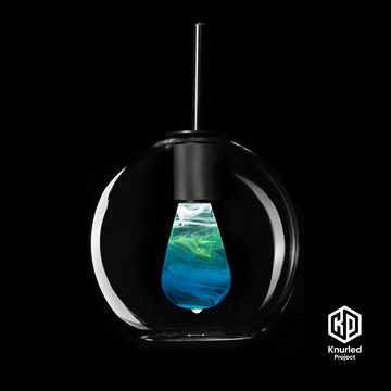 matte black 3 drop ripple mood bulbs globe shade product photo 2