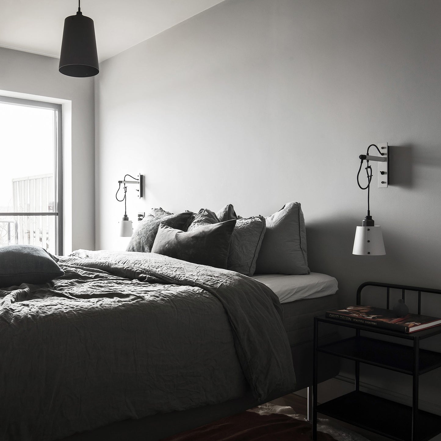 Hooked Wall/ Small/ Stone smoked bronze bedroom lifestyle image