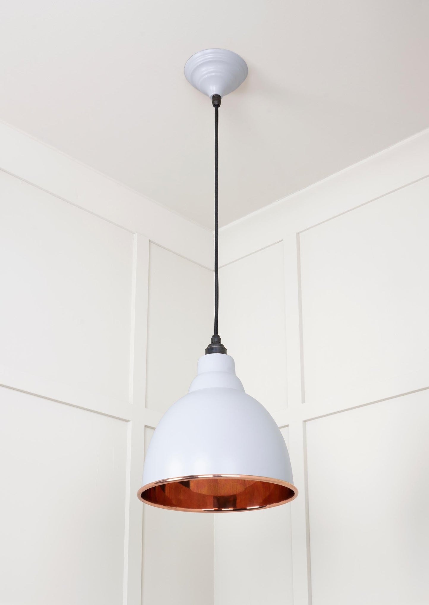 Smooth Copper Brindley Pendant Light Birch, Underside.