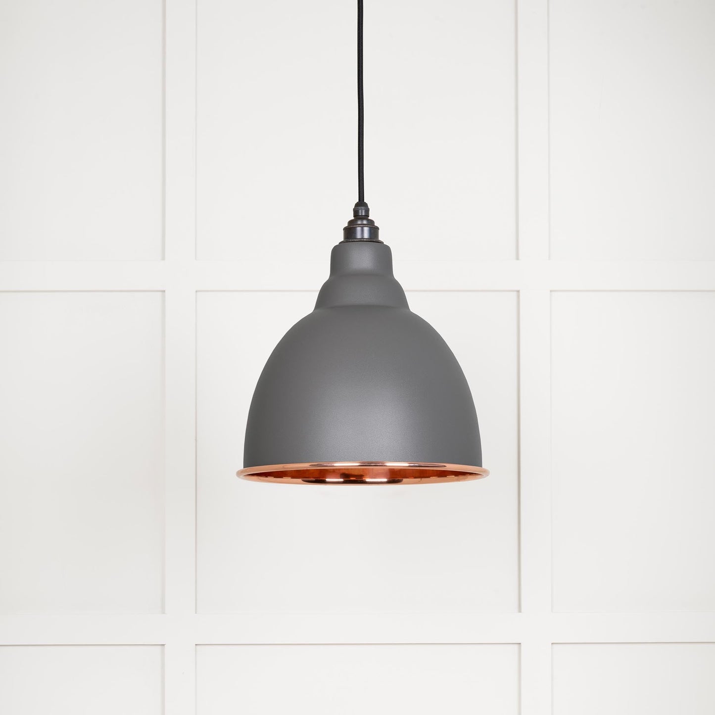 Smooth Copper Brindley Pendant Light Bluff, Front Side.