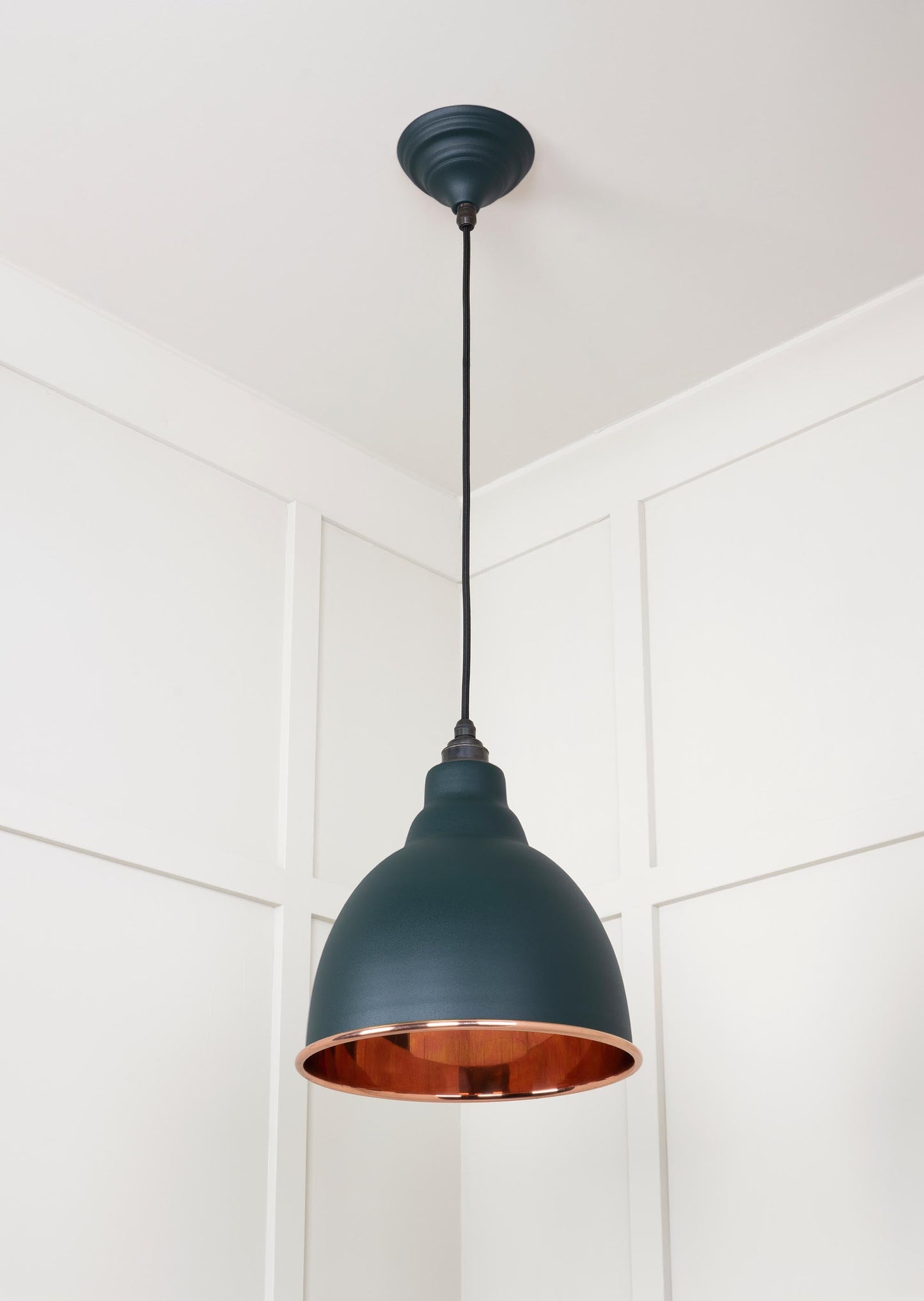 Smooth Copper Brindley Pendant Light Dingle, Underside.