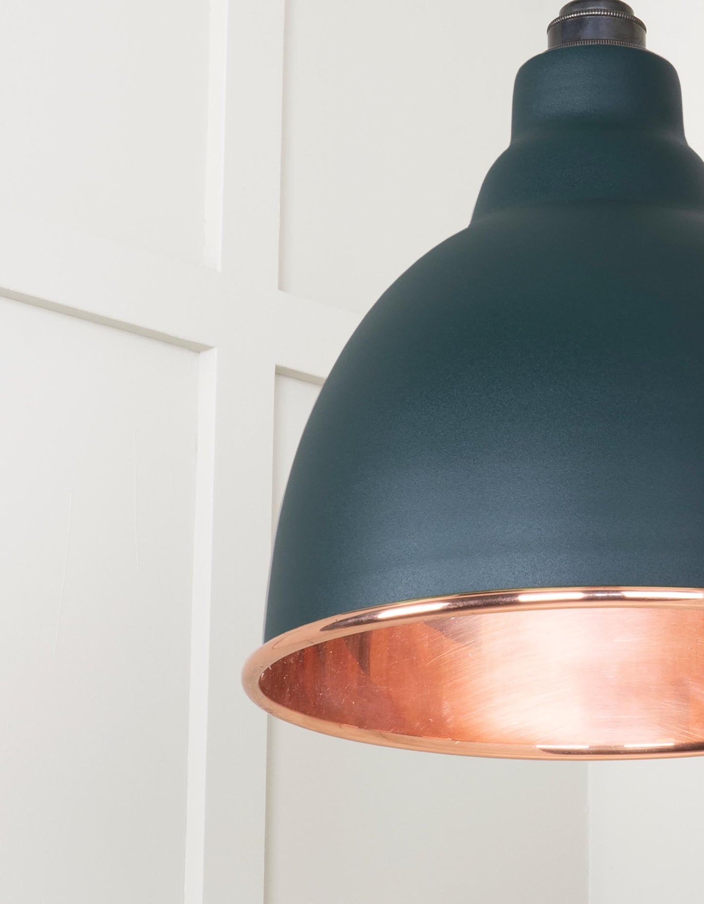 Smooth Copper Brindley Pendant Light Dingle, Detailed close up view of pendant.