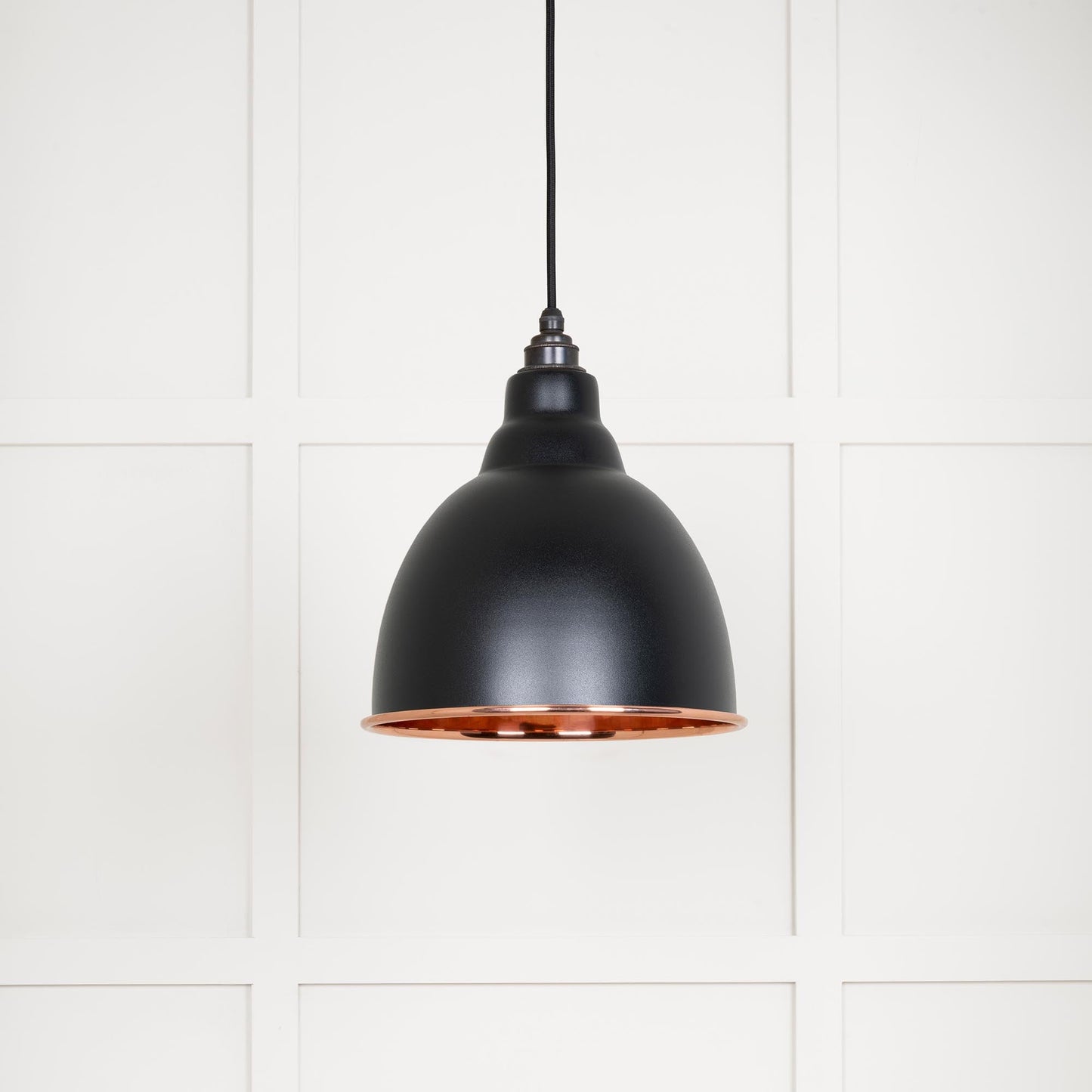 Smooth Copper Brindley Pendant Light Elan Black, Front Side.