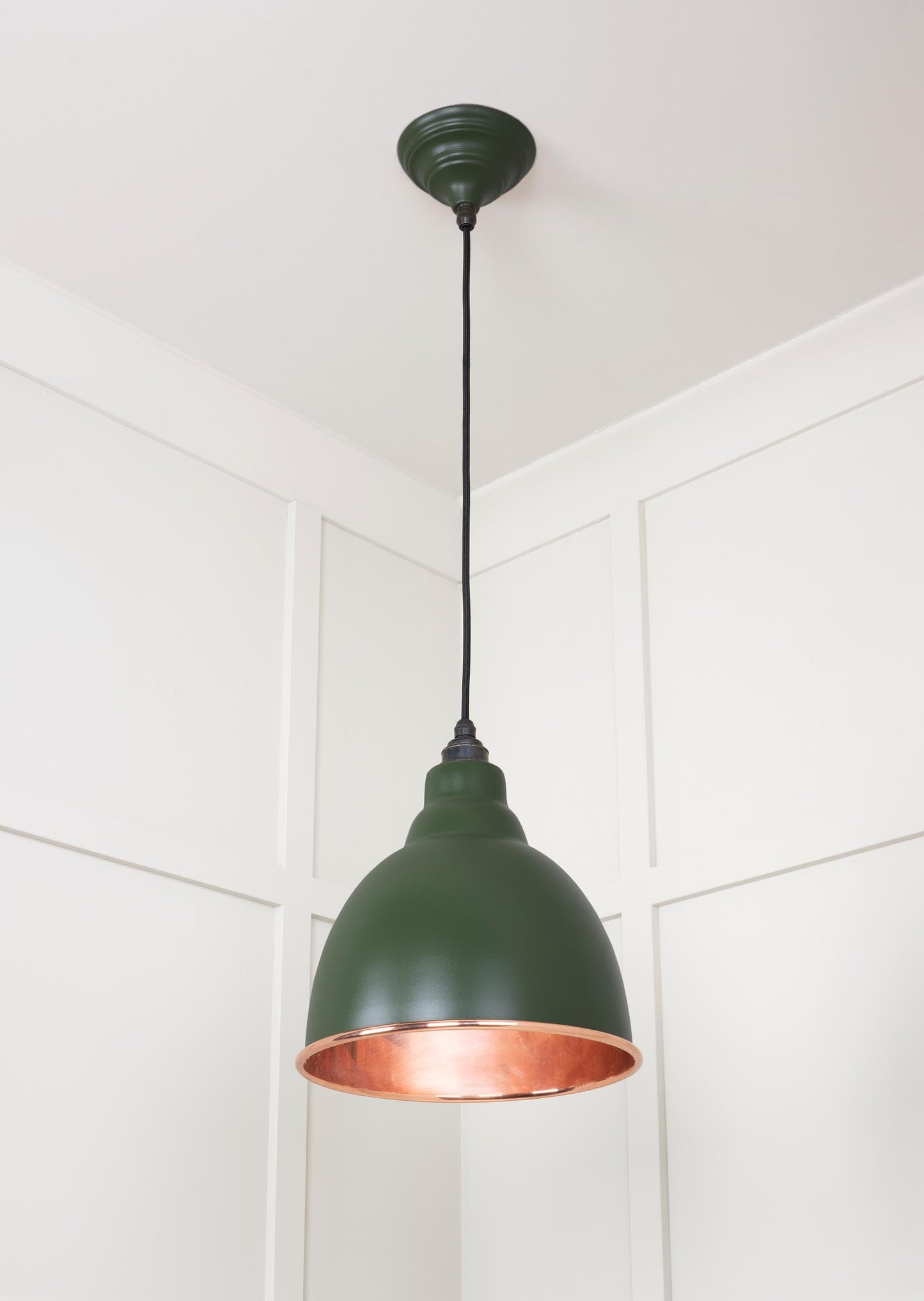Smooth Copper Brindley Pendant Light Heath, Underside.