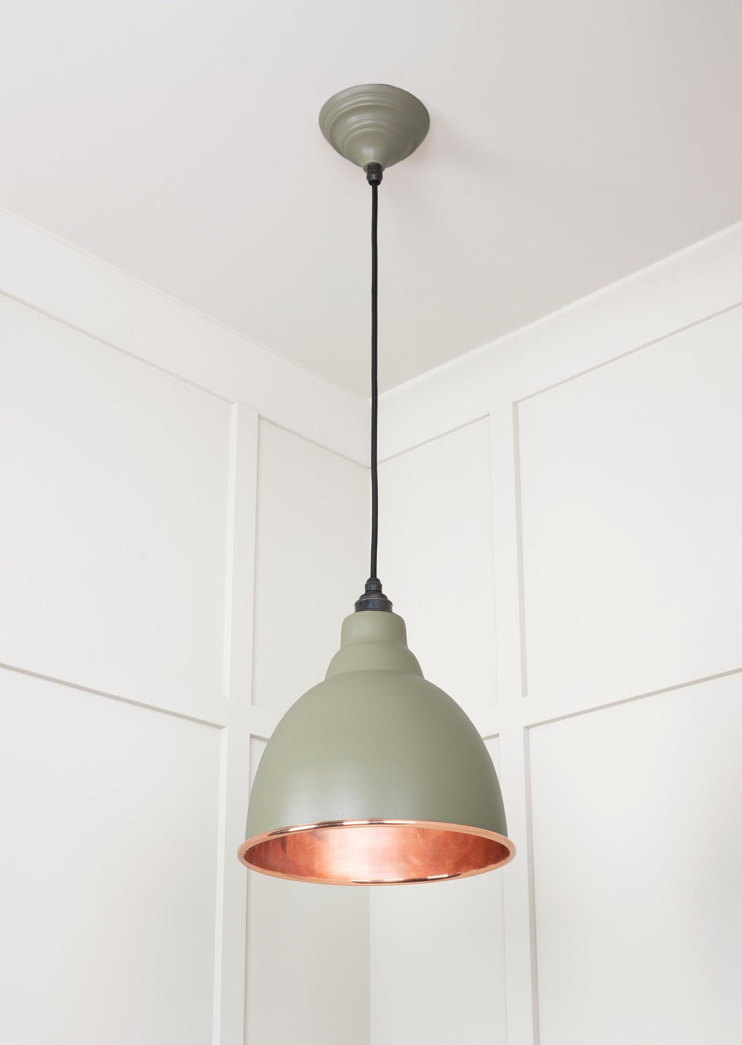 Smooth Copper Brindley Pendant Light Tump, Underside.