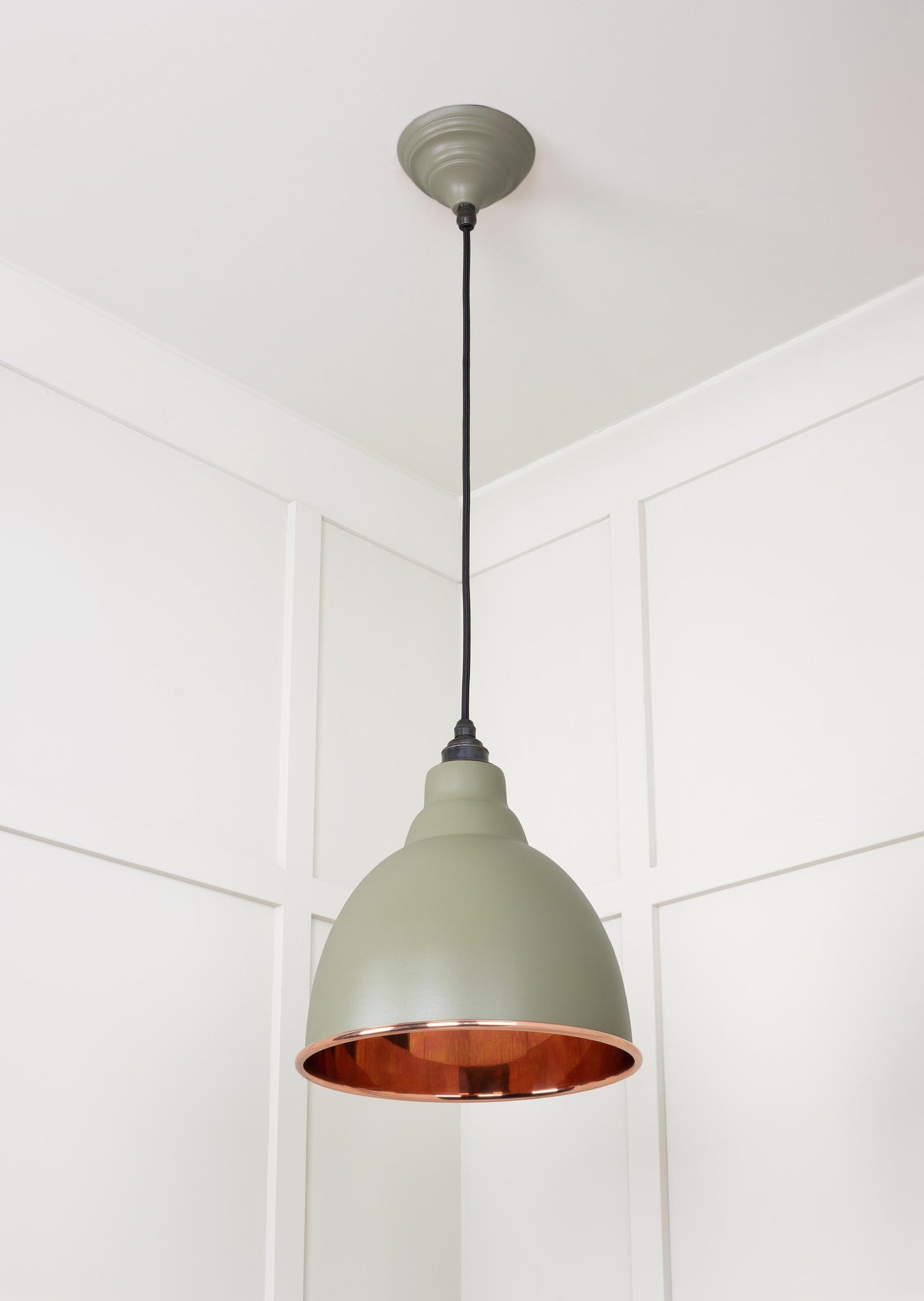 Smooth Copper Brindley Pendant Light Tump, Underside.