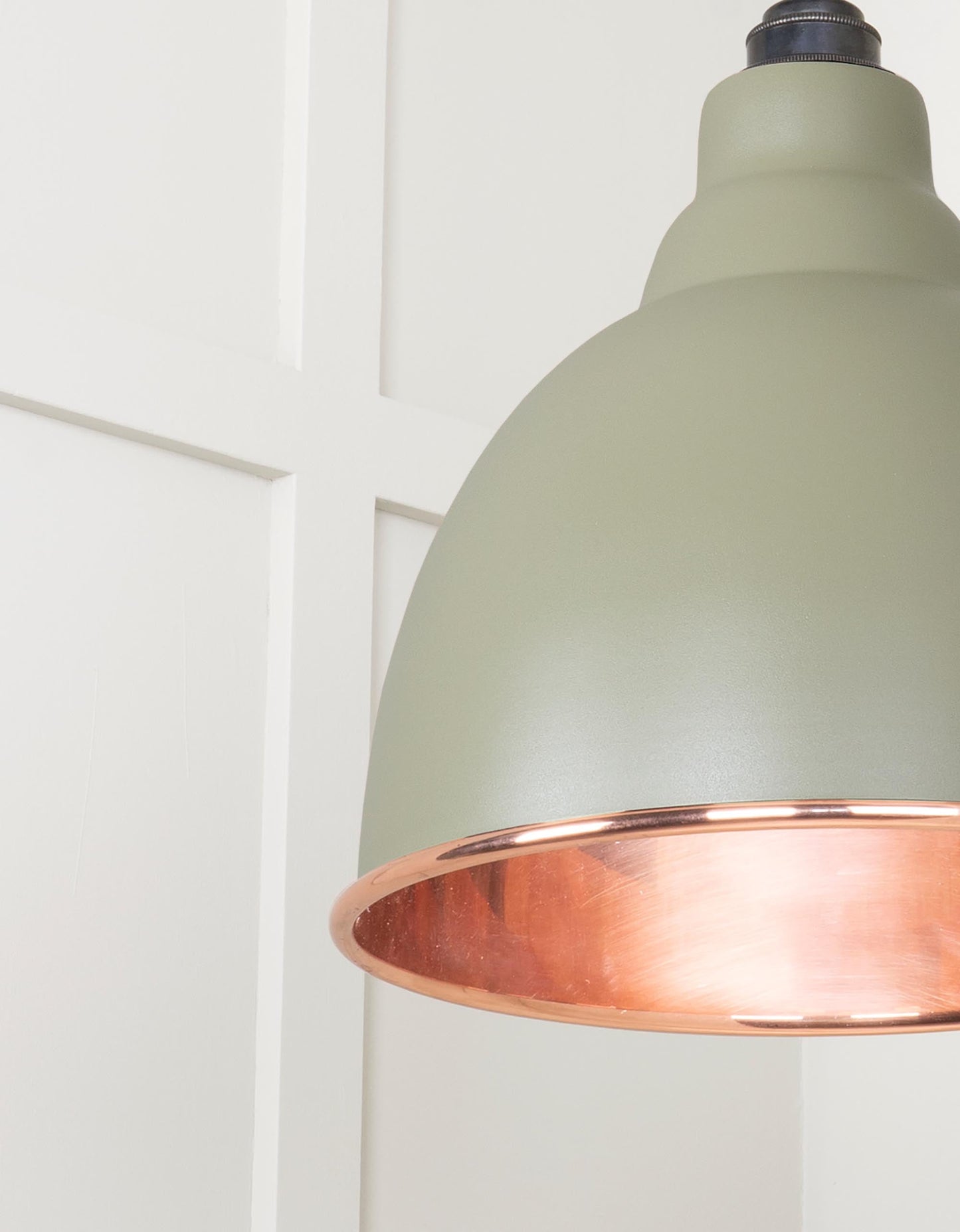 Smooth Copper Brindley Pendant Light Tump, Detailed close up view of pendant.
