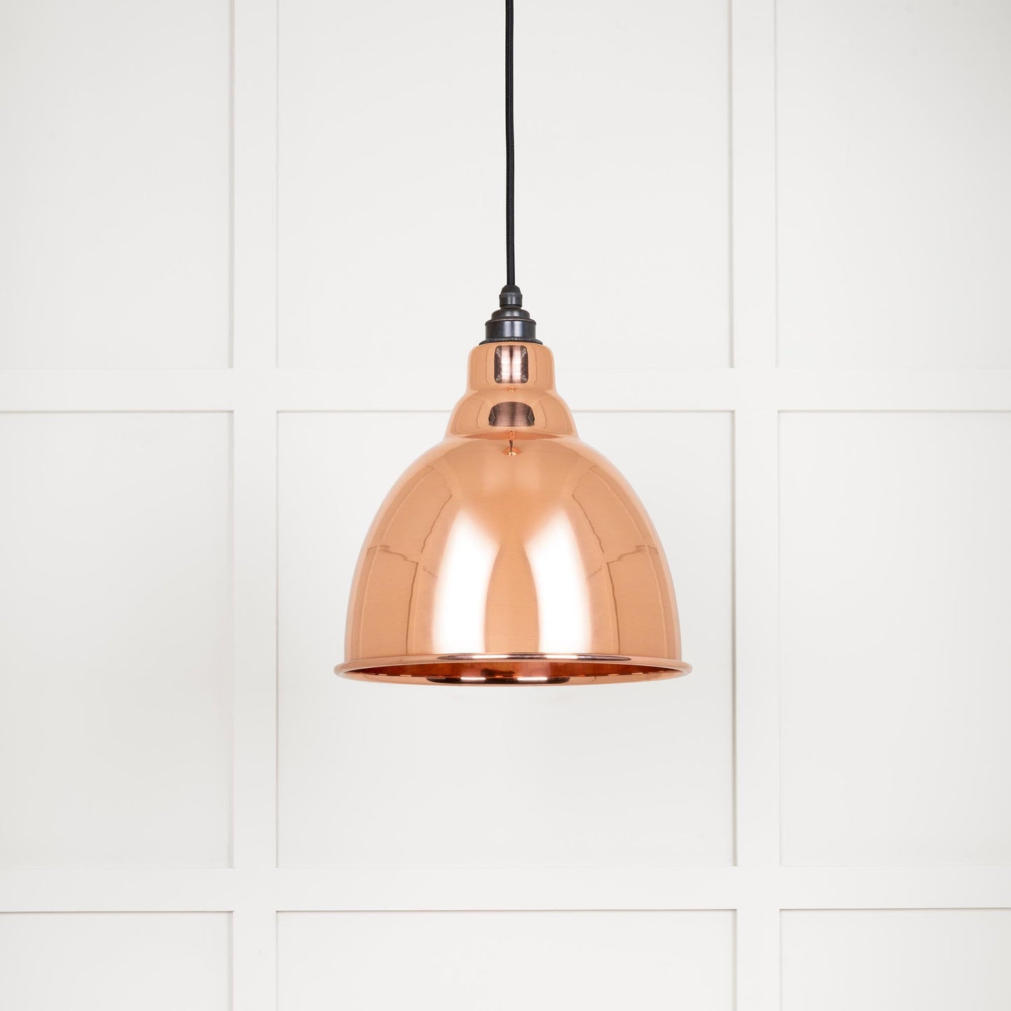 Smooth Copper Brindley Pendant Light Copper, Front Side.