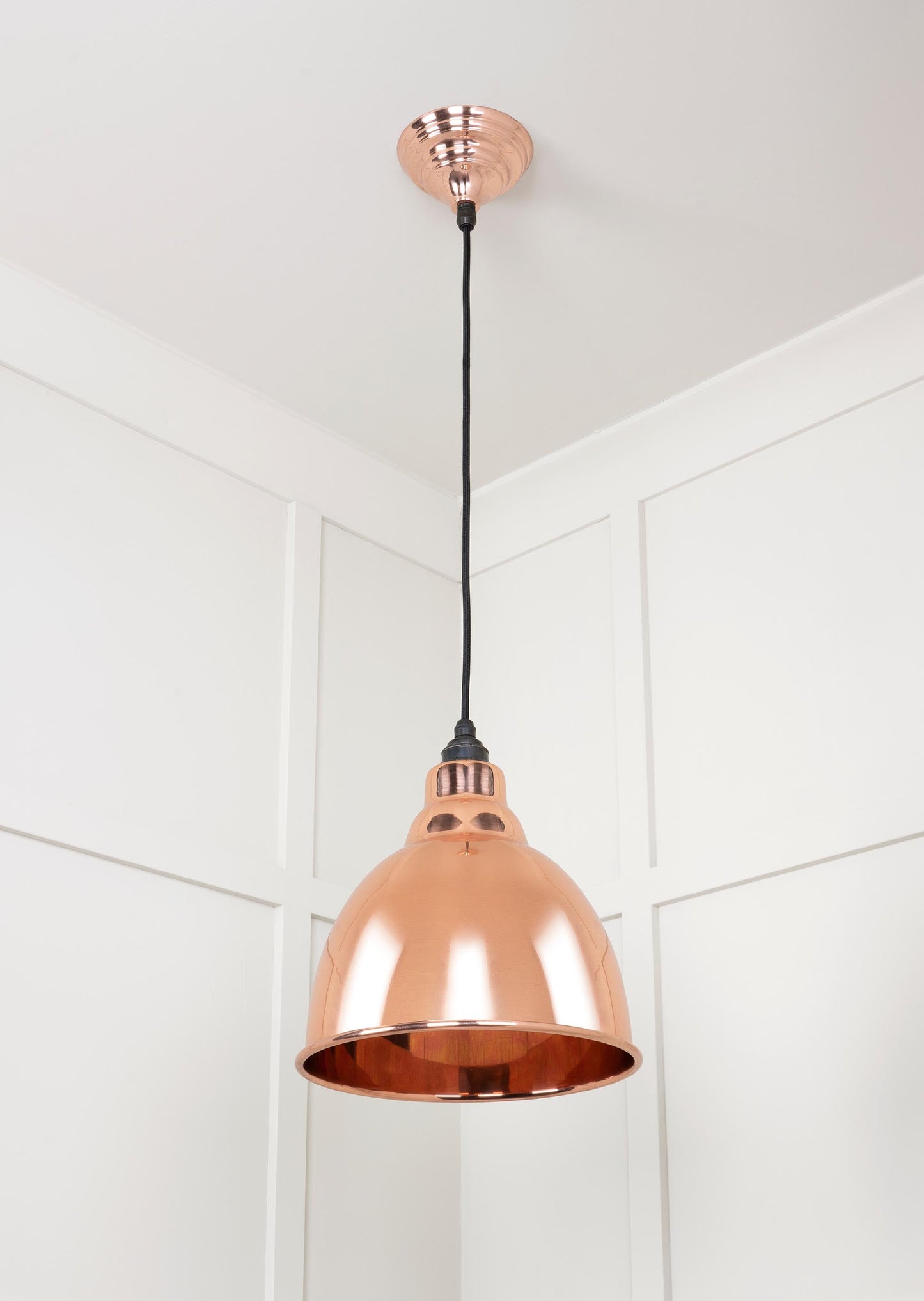 Smooth Copper Brindley Pendant Light Copper, Underside.