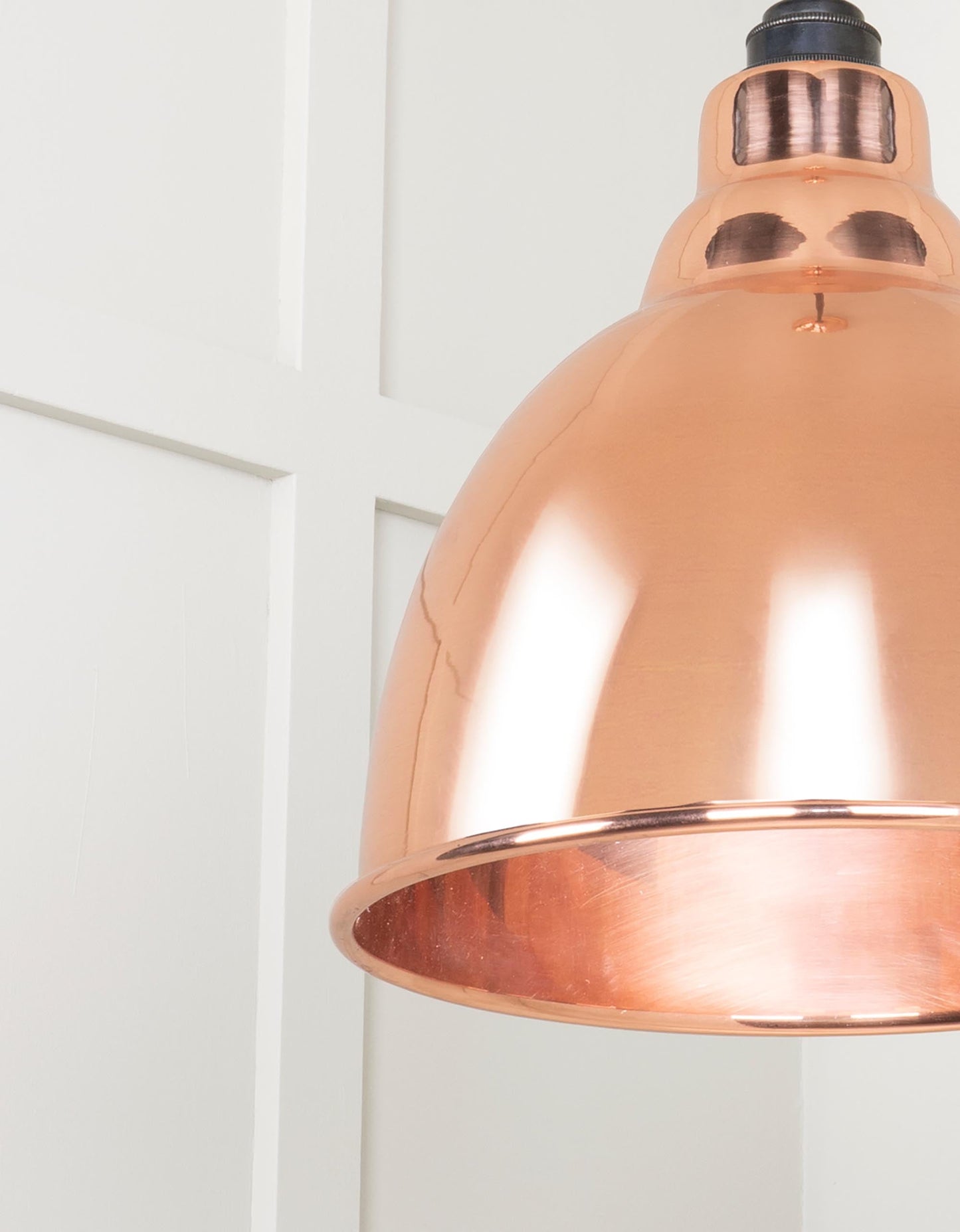 Smooth Copper Brindley Pendant Light Copper, Detailed close up view of pendant.