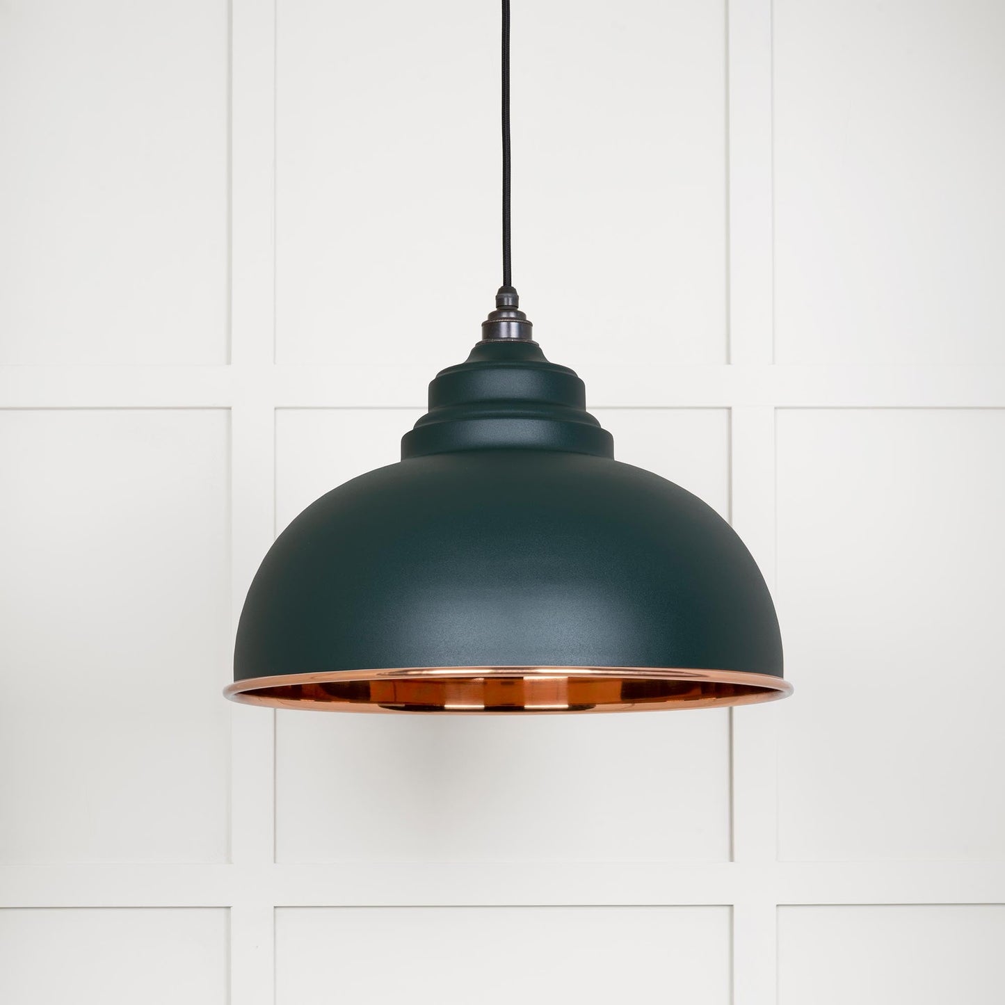 Smooth Copper Harborne Pendant Light Dingle, Front Side.