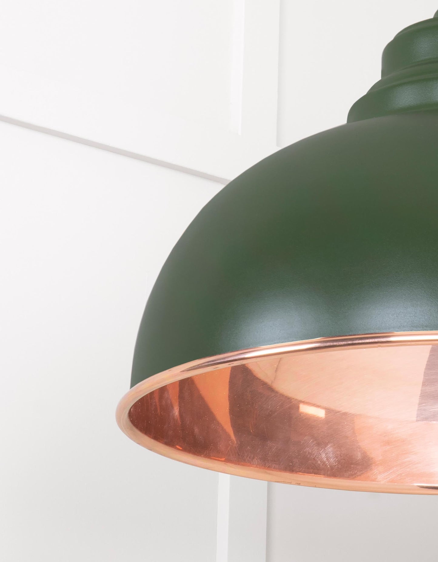 Smooth Copper Harborne Pendant Light Heath, Detailed close up view of pendant.