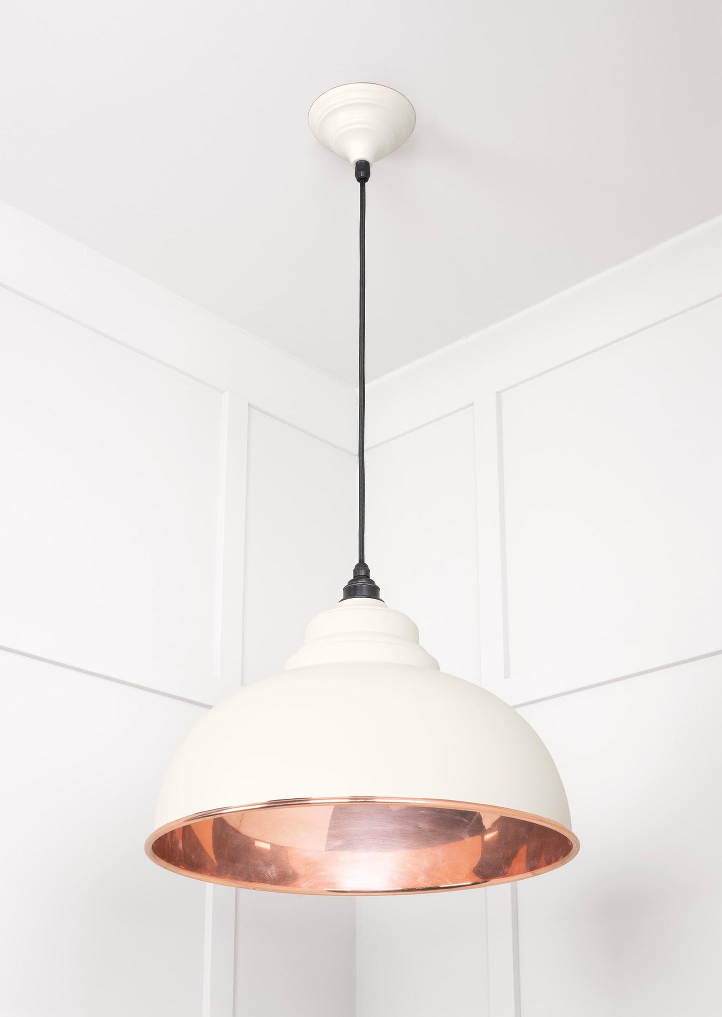 Smooth Copper Harborne Pendant Light Teasel, Underside.