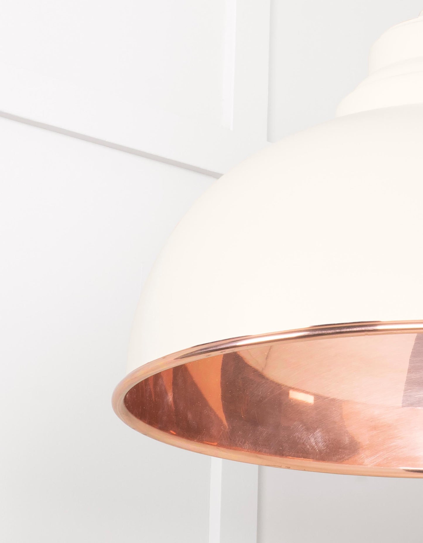 Smooth Copper Harborne Pendant Light Teasel, Detailed close up view of pendant.