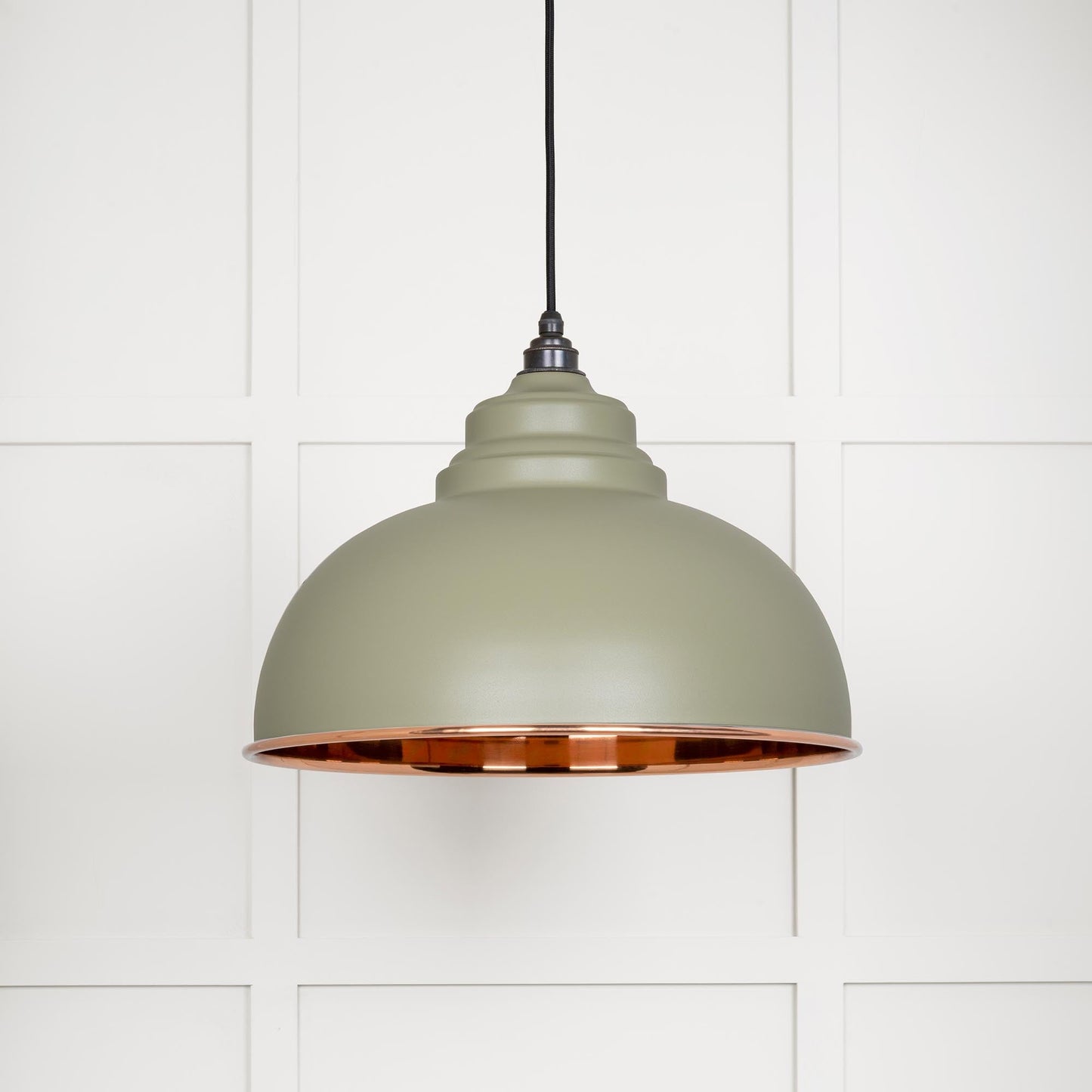 Smooth Copper Harborne Pendant Light Tump, Front Side.