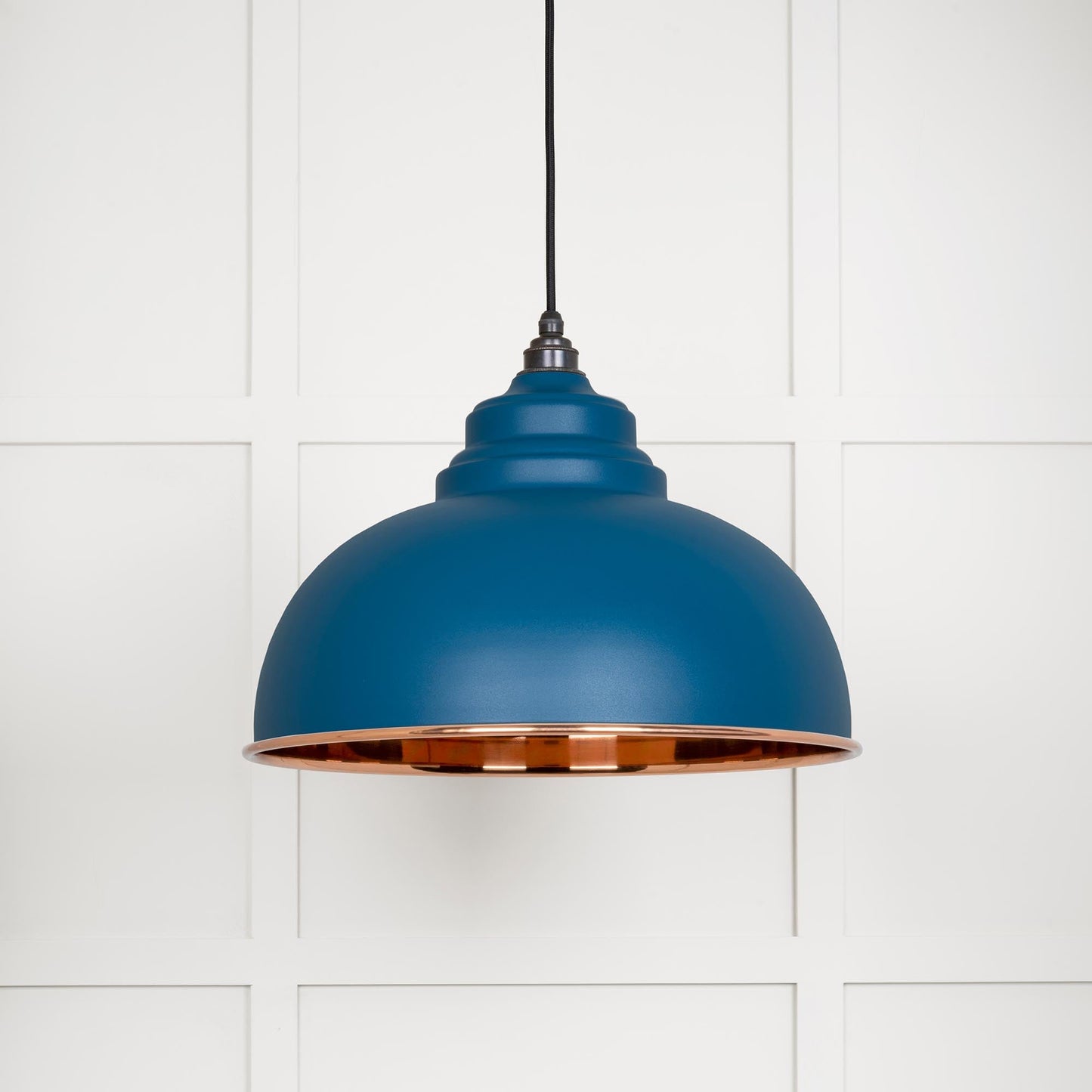 Smooth Copper Harborne Pendant Light Upstream, Front Side.