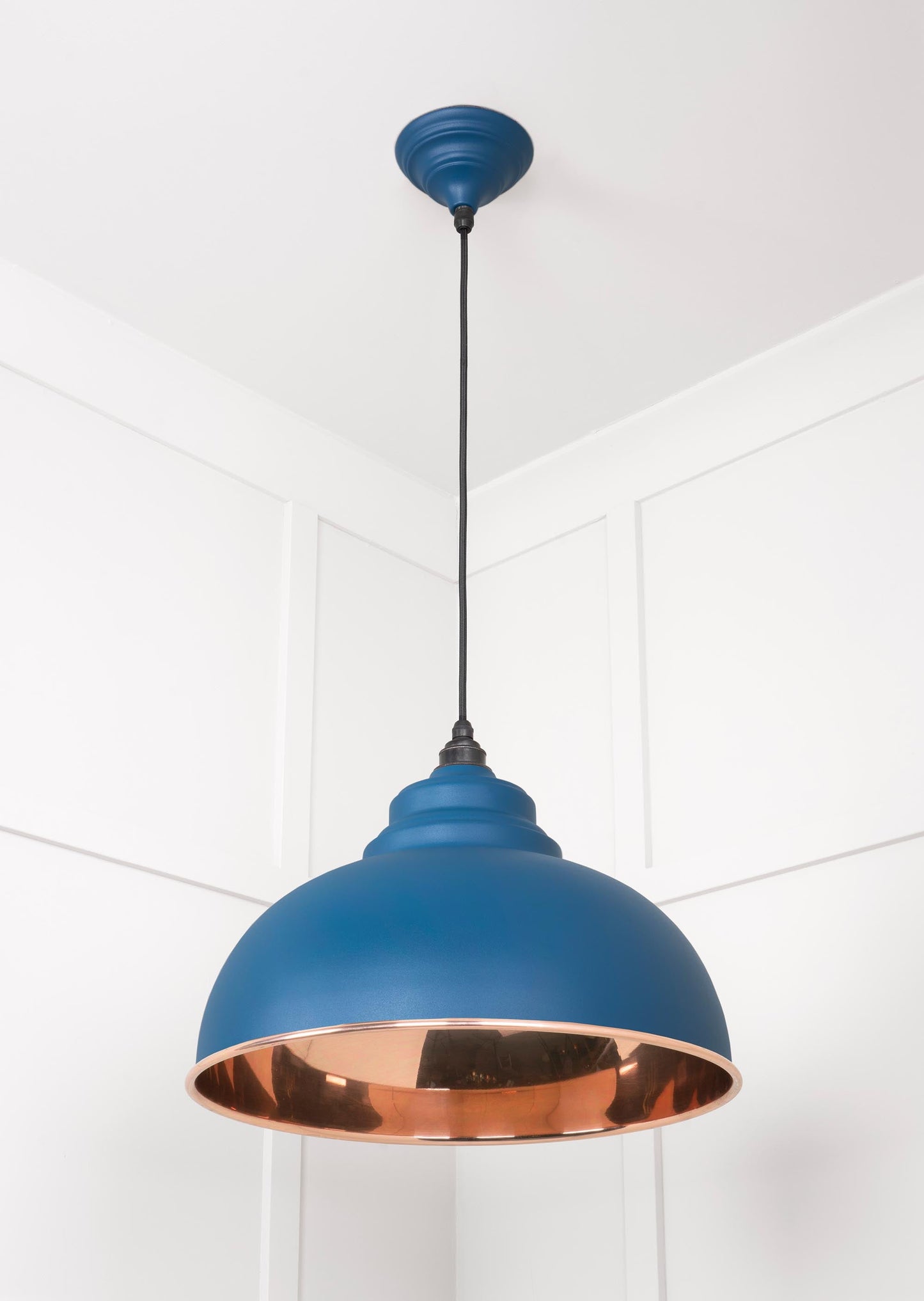 Smooth Copper Harborne Pendant Light Upstream, Underside.