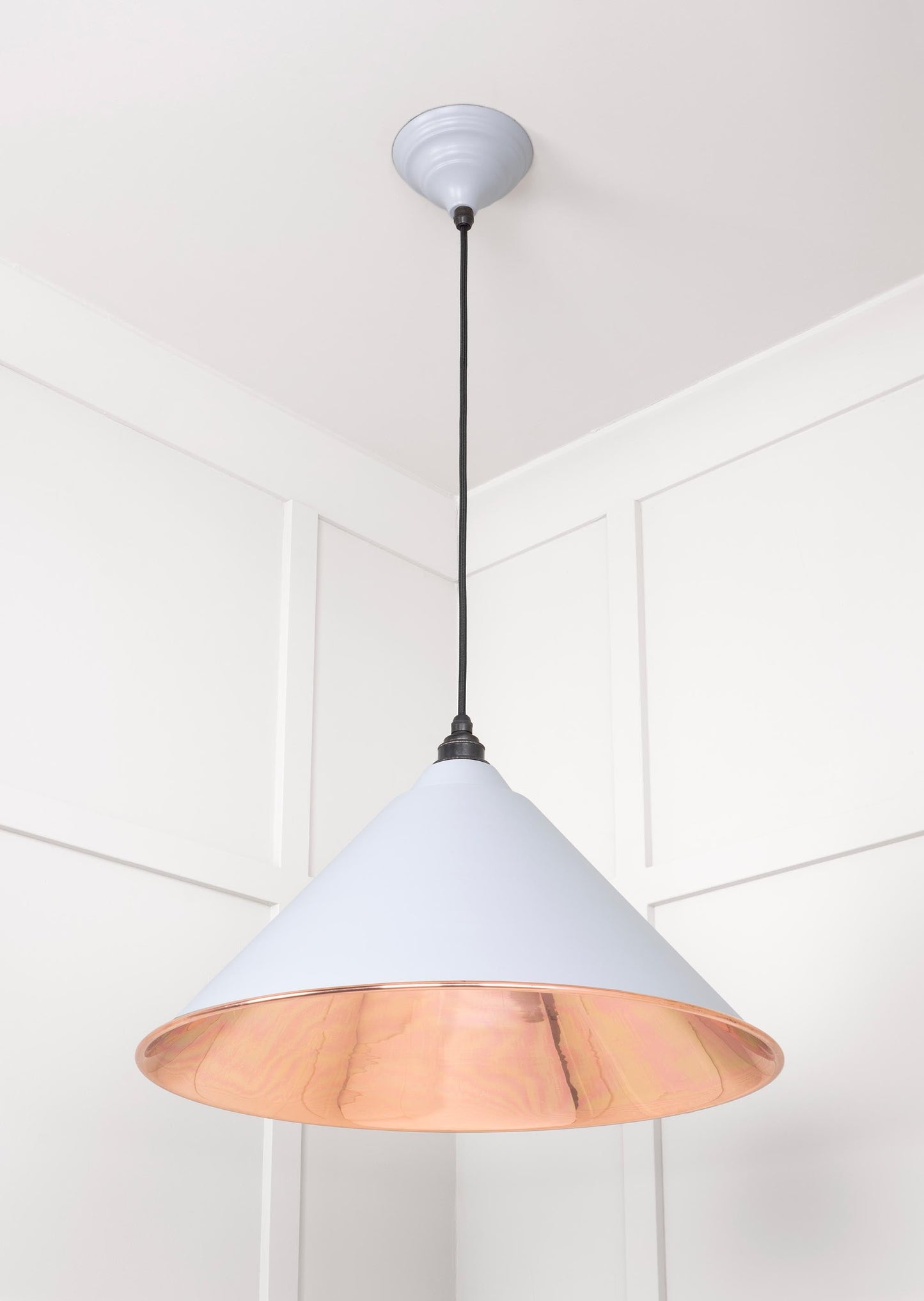 Smooth Copper Hockley Pendant Light Birch, Underside.