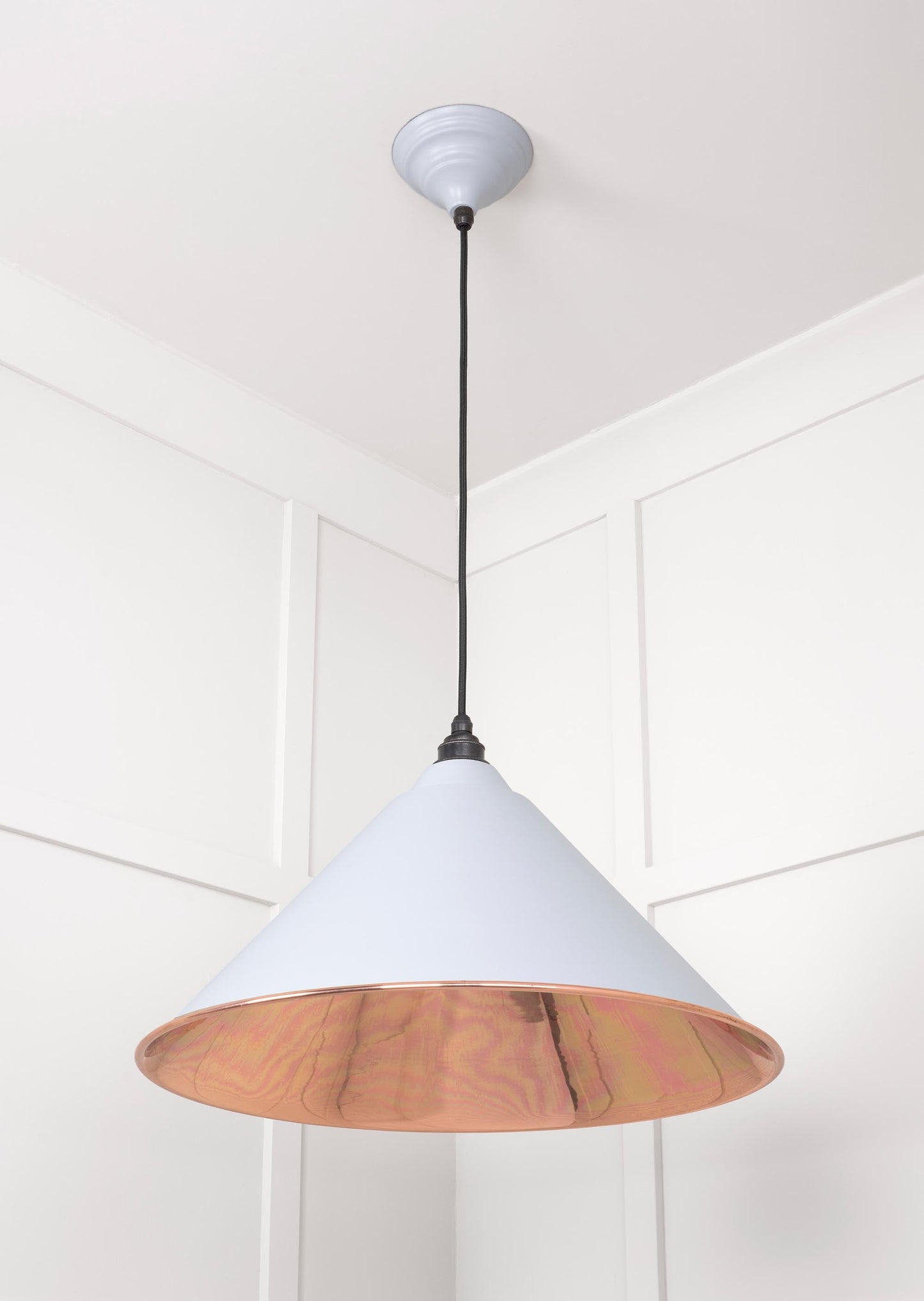 Smooth Copper Hockley Pendant Light Birch, Underside.