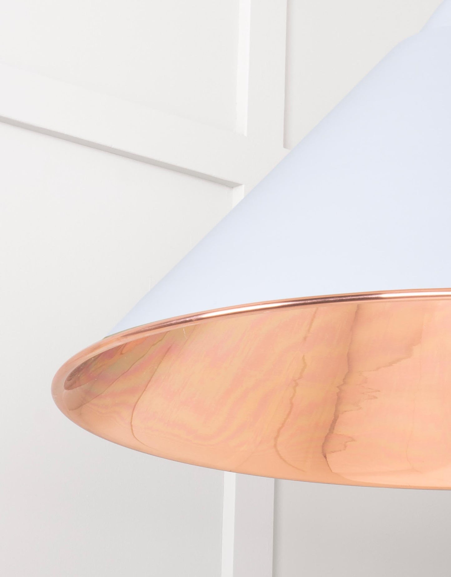 Smooth Copper Hockley Pendant Light Birch, Detailed close up view of pendant.