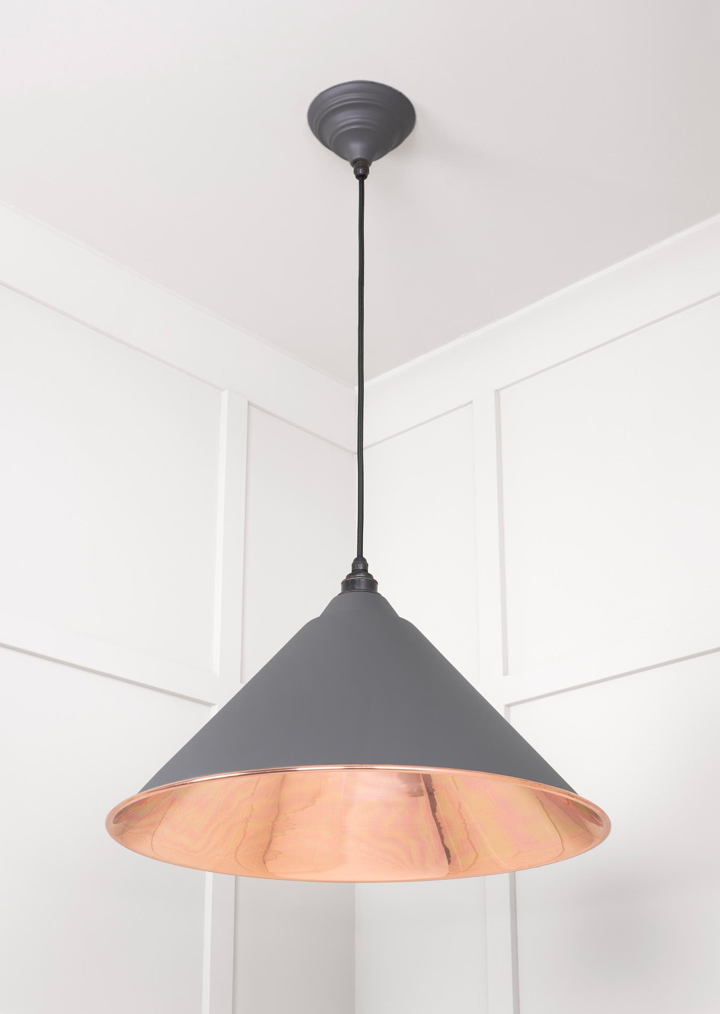 Smooth Copper Hockley Pendant Light Bluff, Underside.