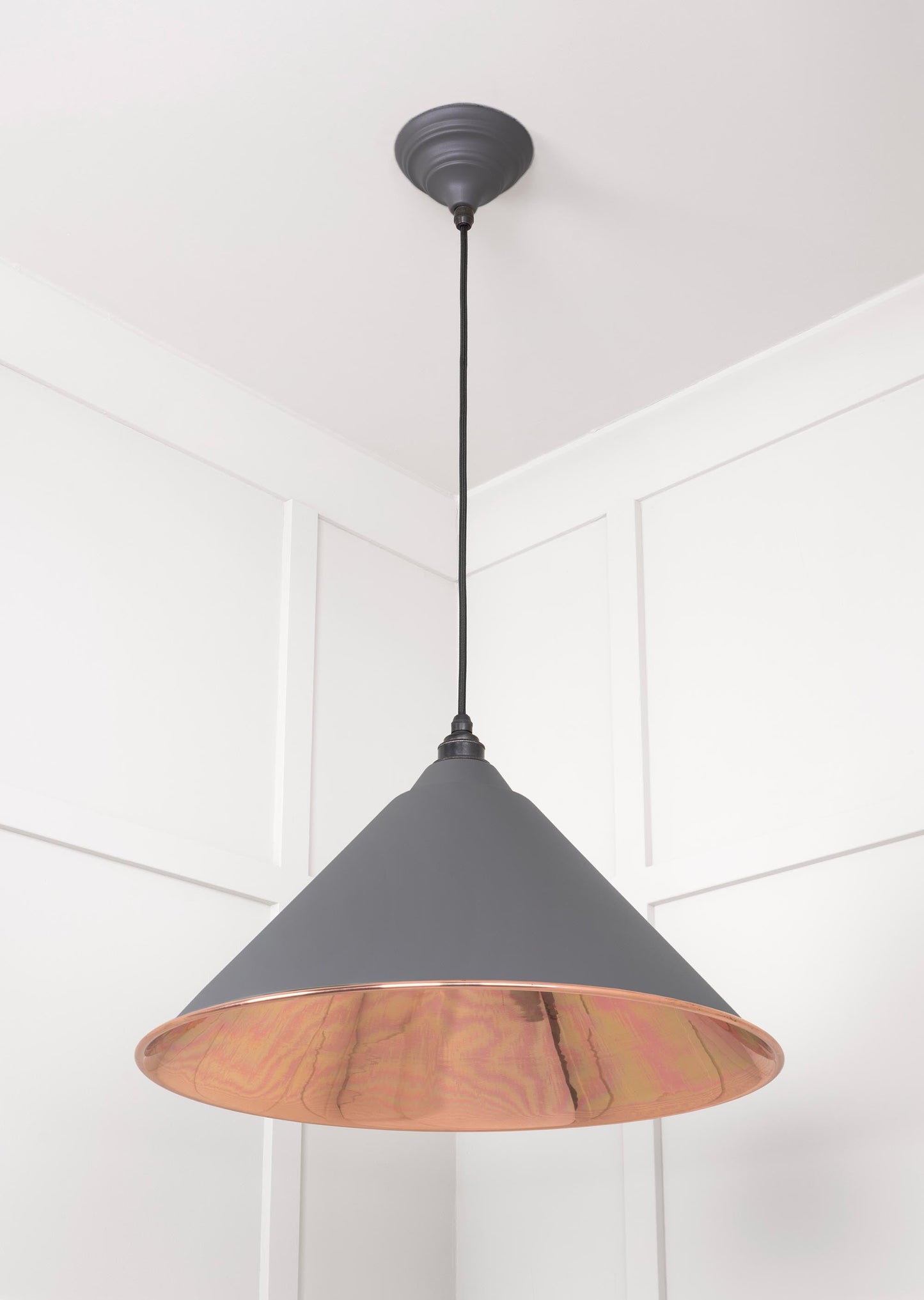 Smooth Copper Hockley Pendant Light Bluff, Underside.