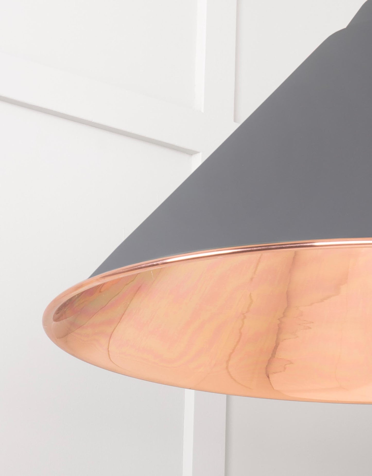 Smooth Copper Hockley Pendant Light Bluff, Detailed close up view of pendant.