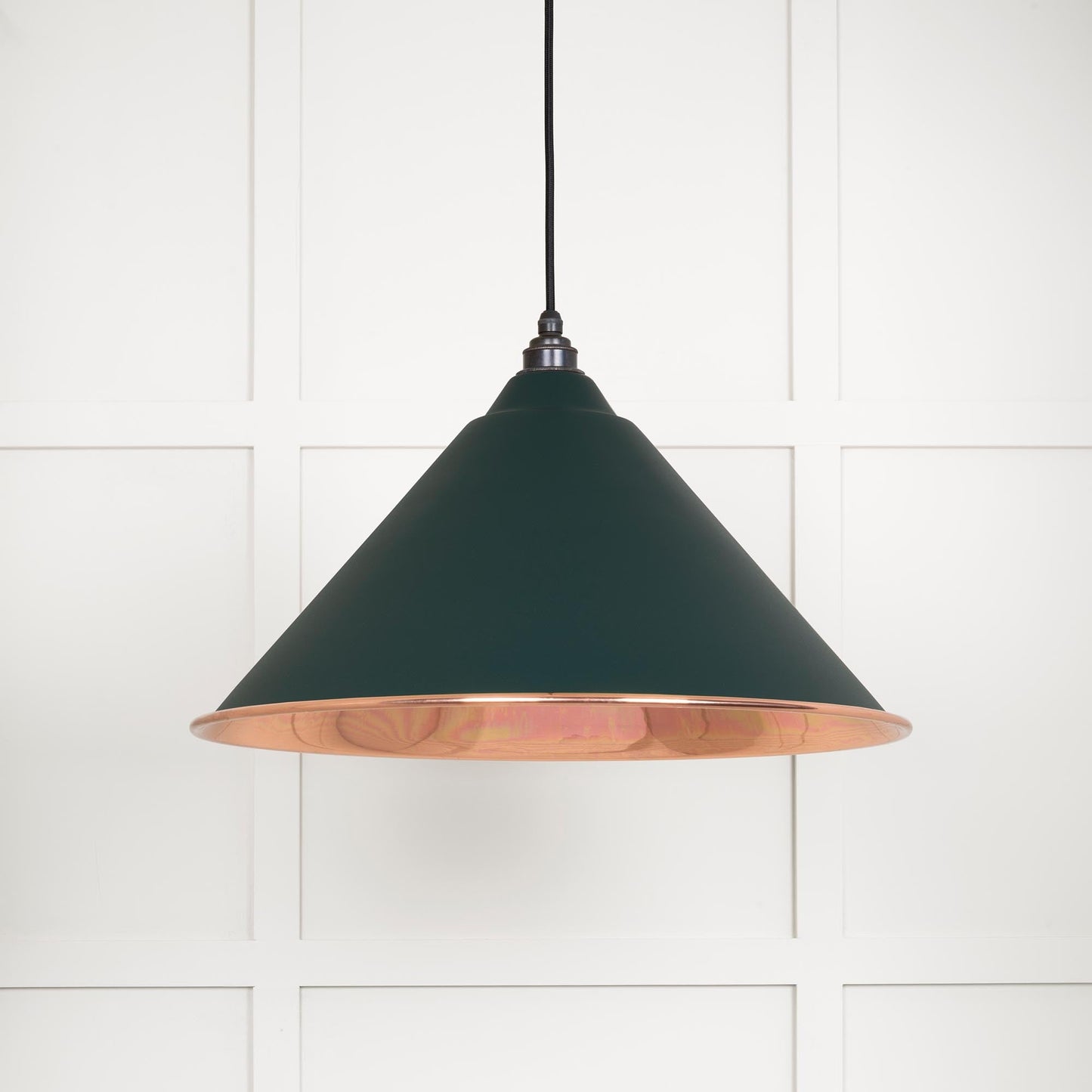 Smooth Copper Hockley Pendant Light Dingle, Front Side.