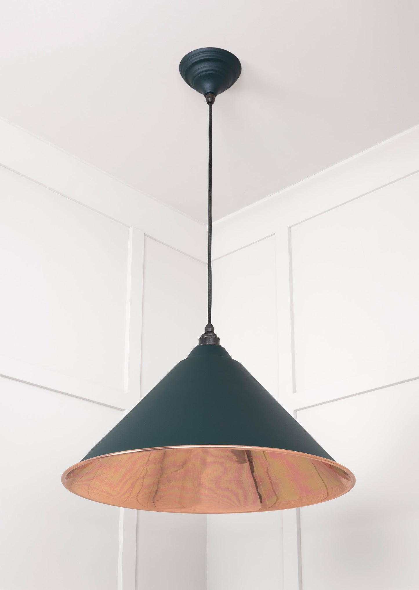 Smooth Copper Hockley Pendant Light Dingle, Underside.