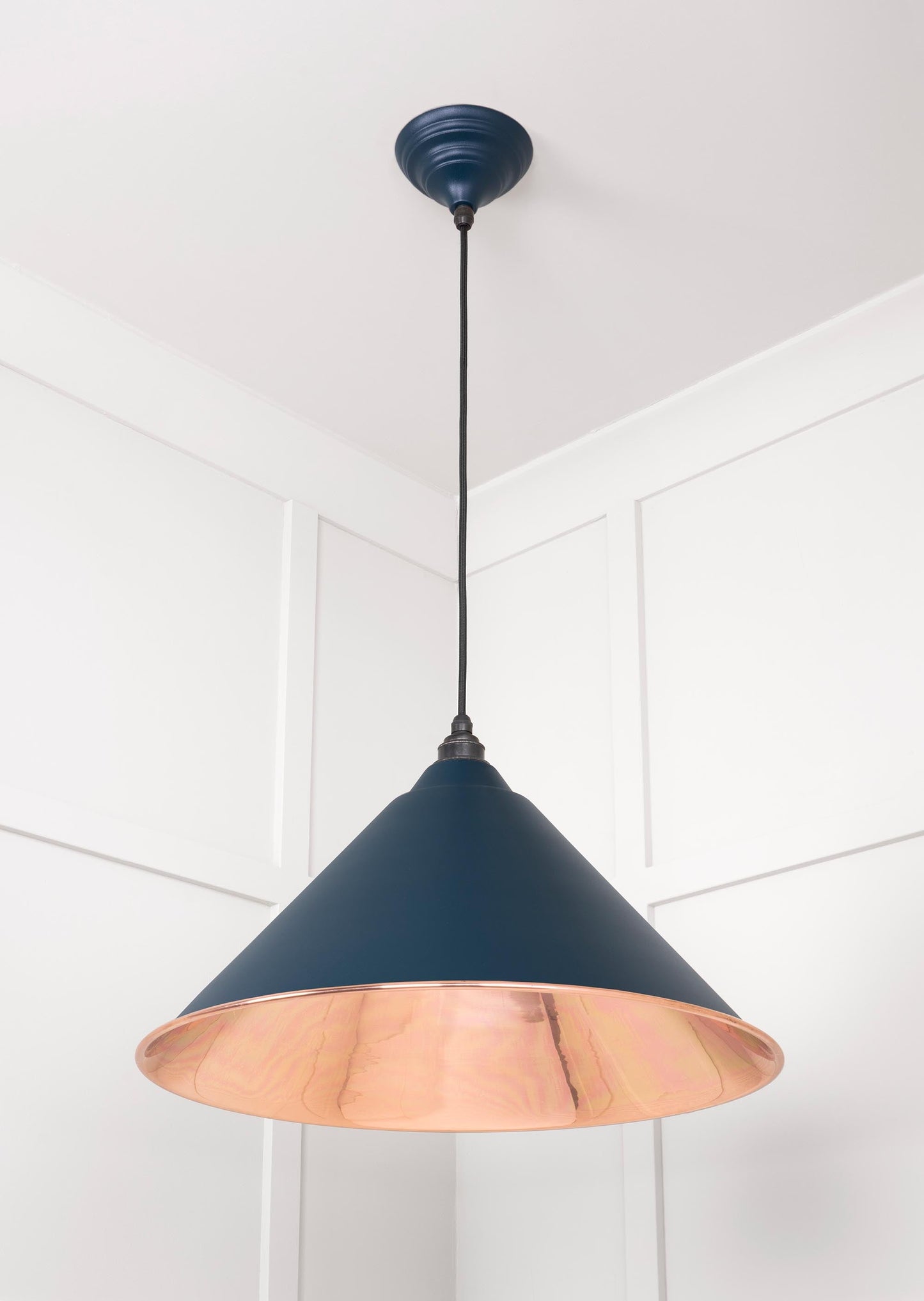 Smooth Copper Hockley Pendant Light Dusk, Underside.