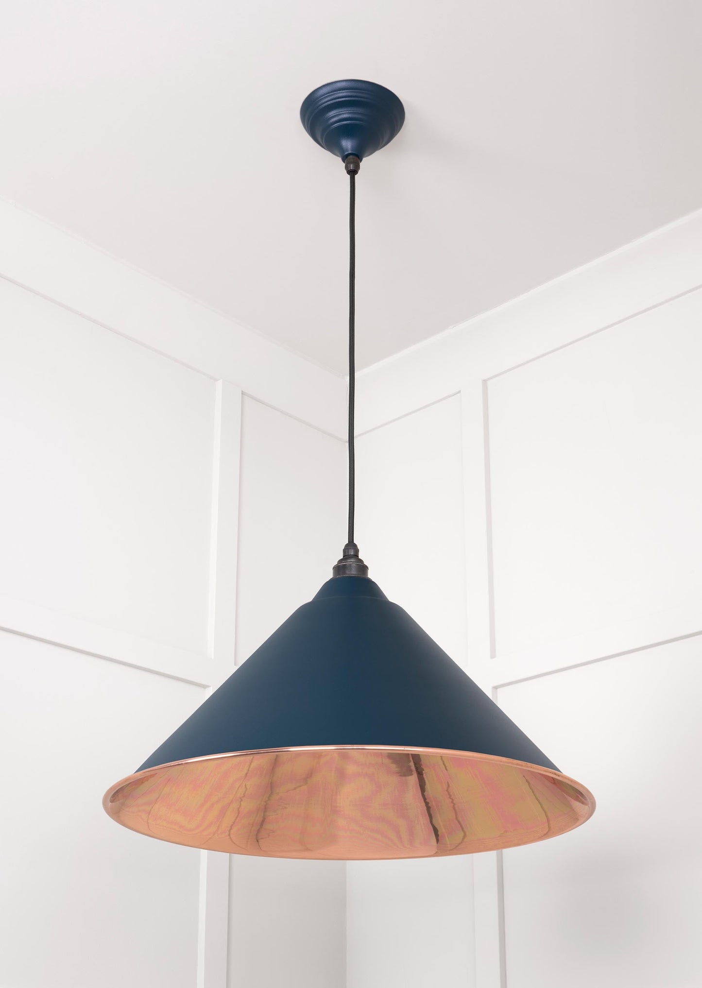 Smooth Copper Hockley Pendant Light Dusk, Underside.