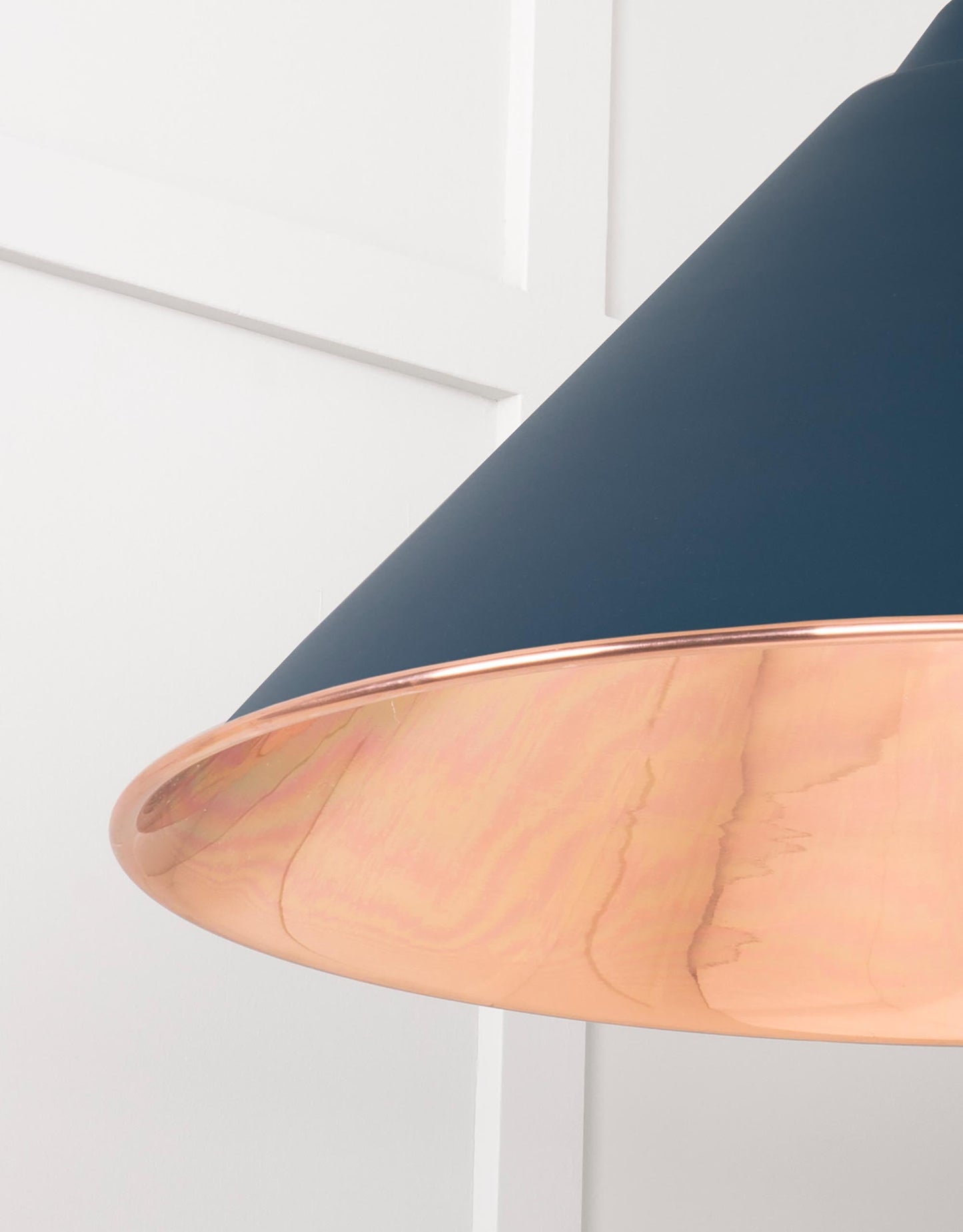 Smooth Copper Hockley Pendant Light Dusk, Detailed close up view of pendant.