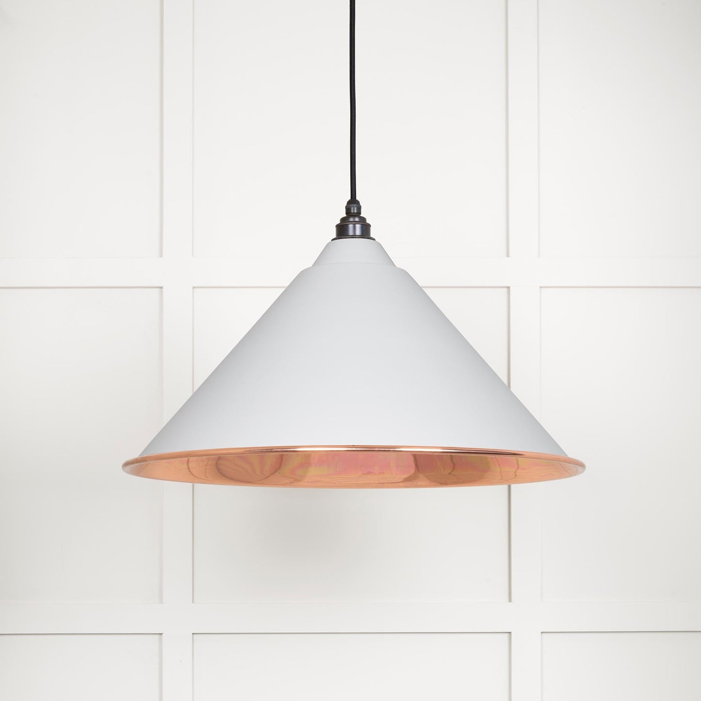 Smooth Copper Hockley Pendant Light Flock, Front Side.