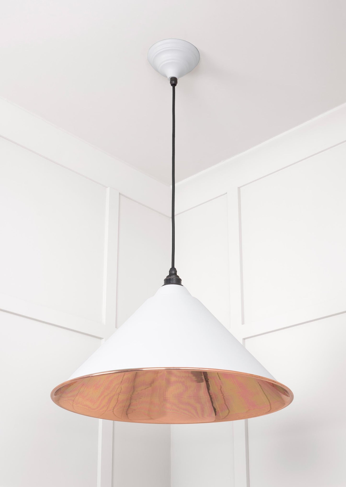 Smooth Copper Hockley Pendant Light Flock, Underside.