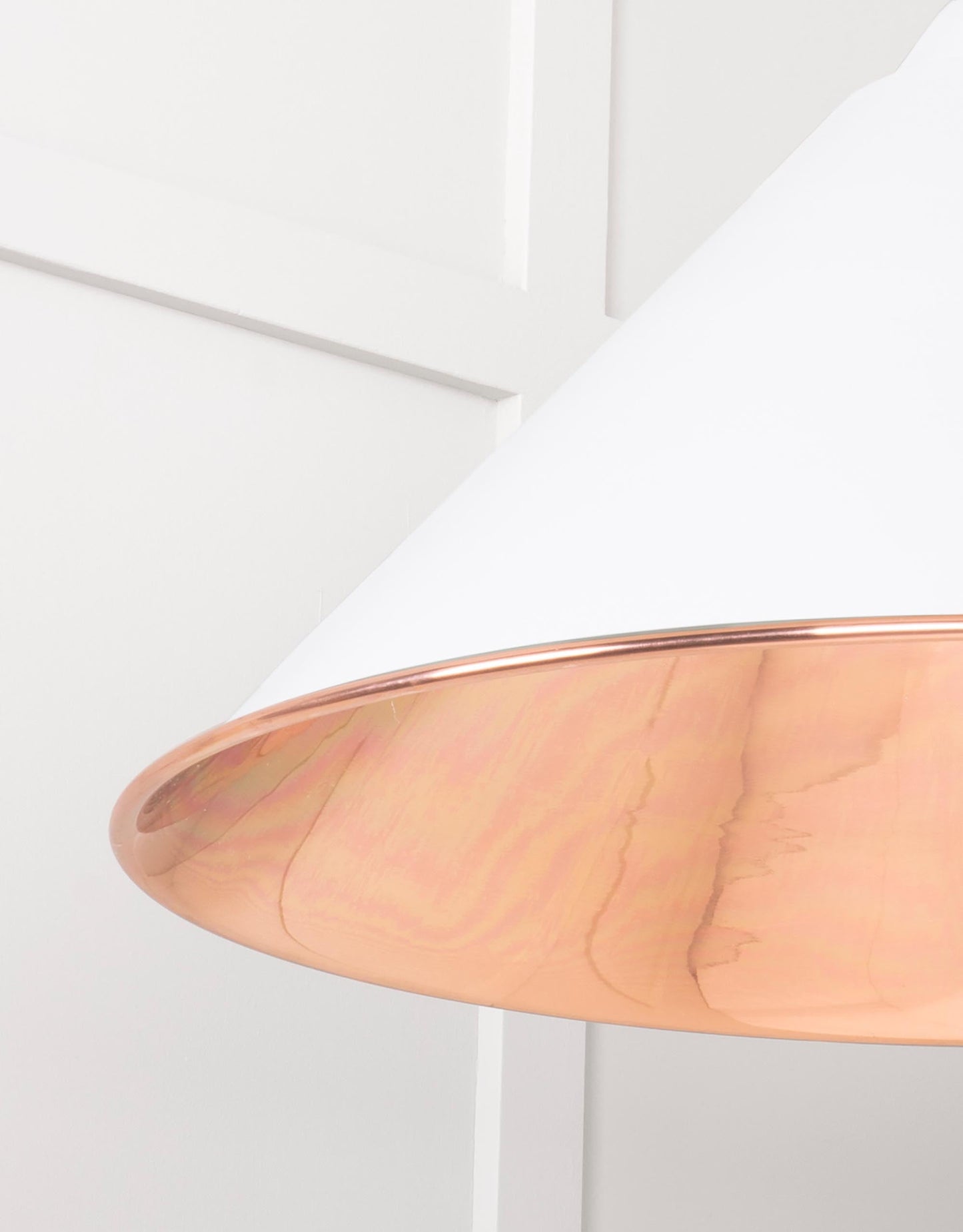Smooth Copper Hockley Pendant Light Flock, Detailed close up view of pendant.