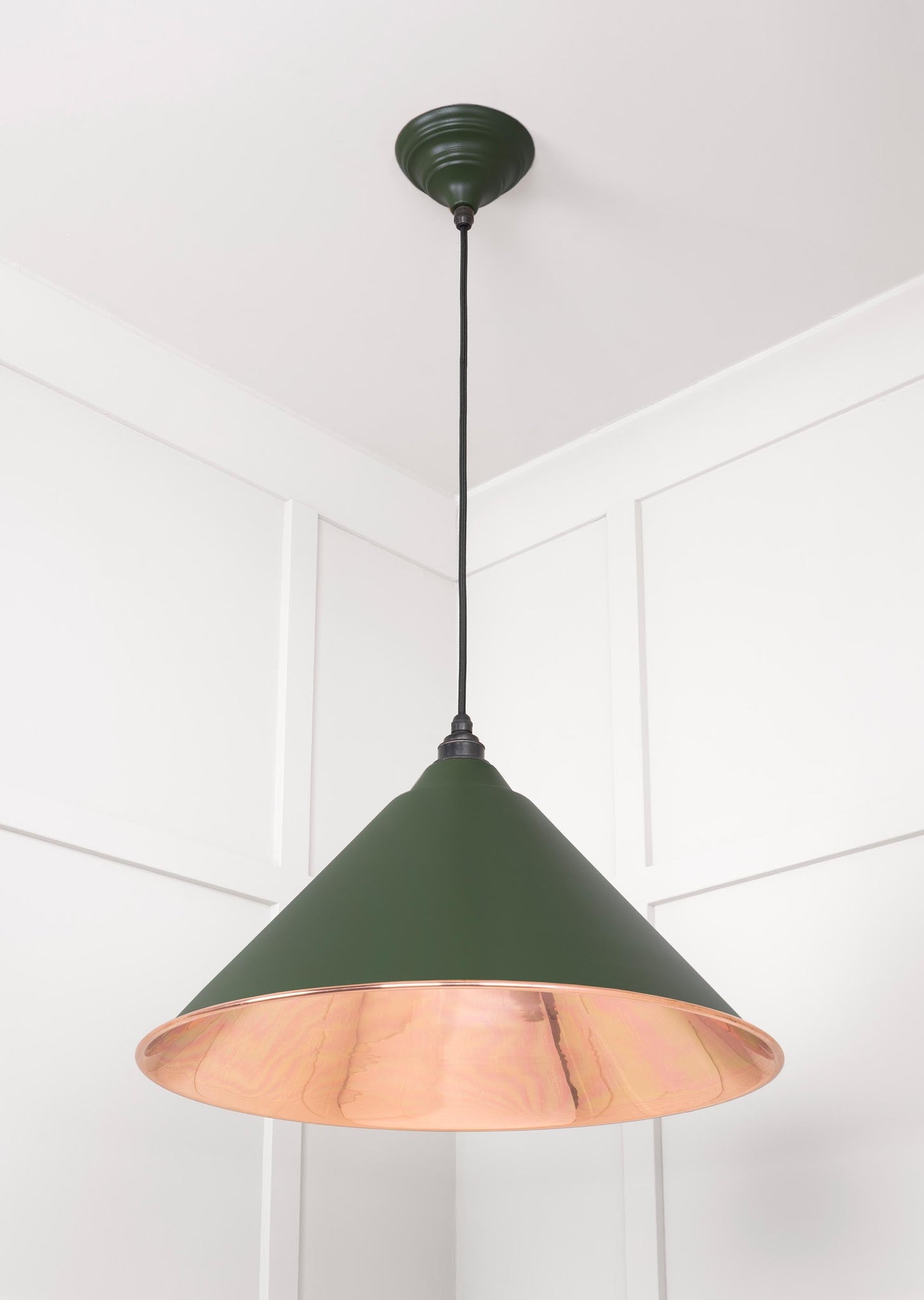 Smooth Copper Hockley Pendant Light Heath, Underside.