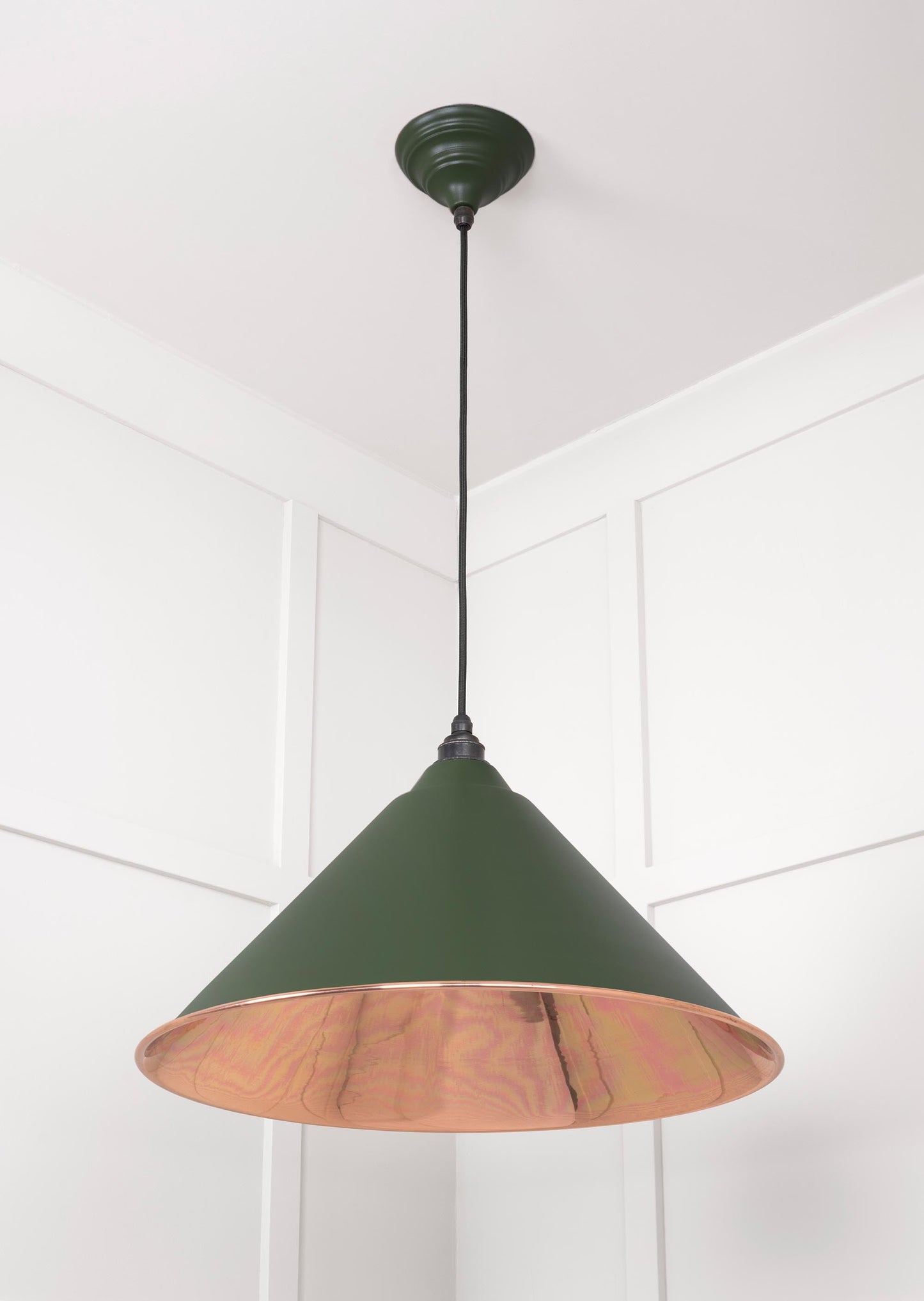 Smooth Copper Hockley Pendant Light Heath, Underside.