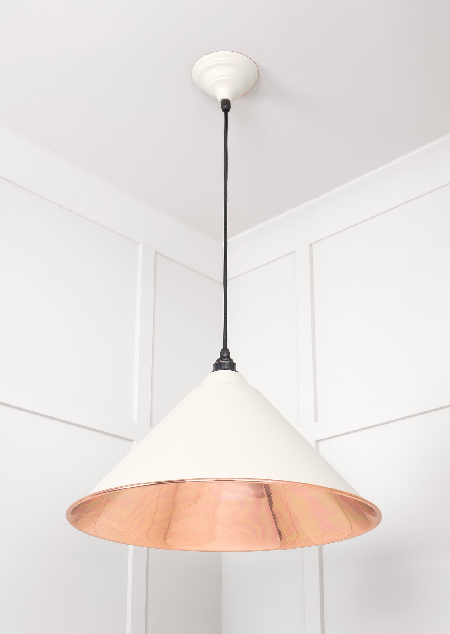 Smooth Copper Hockley Pendant Light Teasel, Underside.