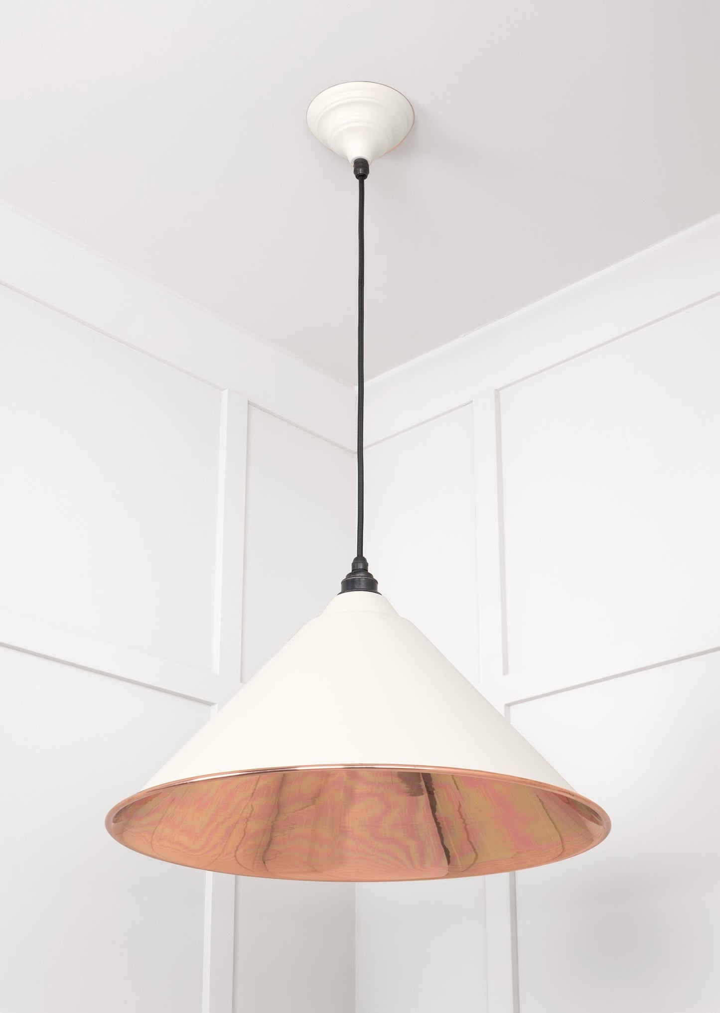 Smooth Copper Hockley Pendant Light Teasel, Underside.