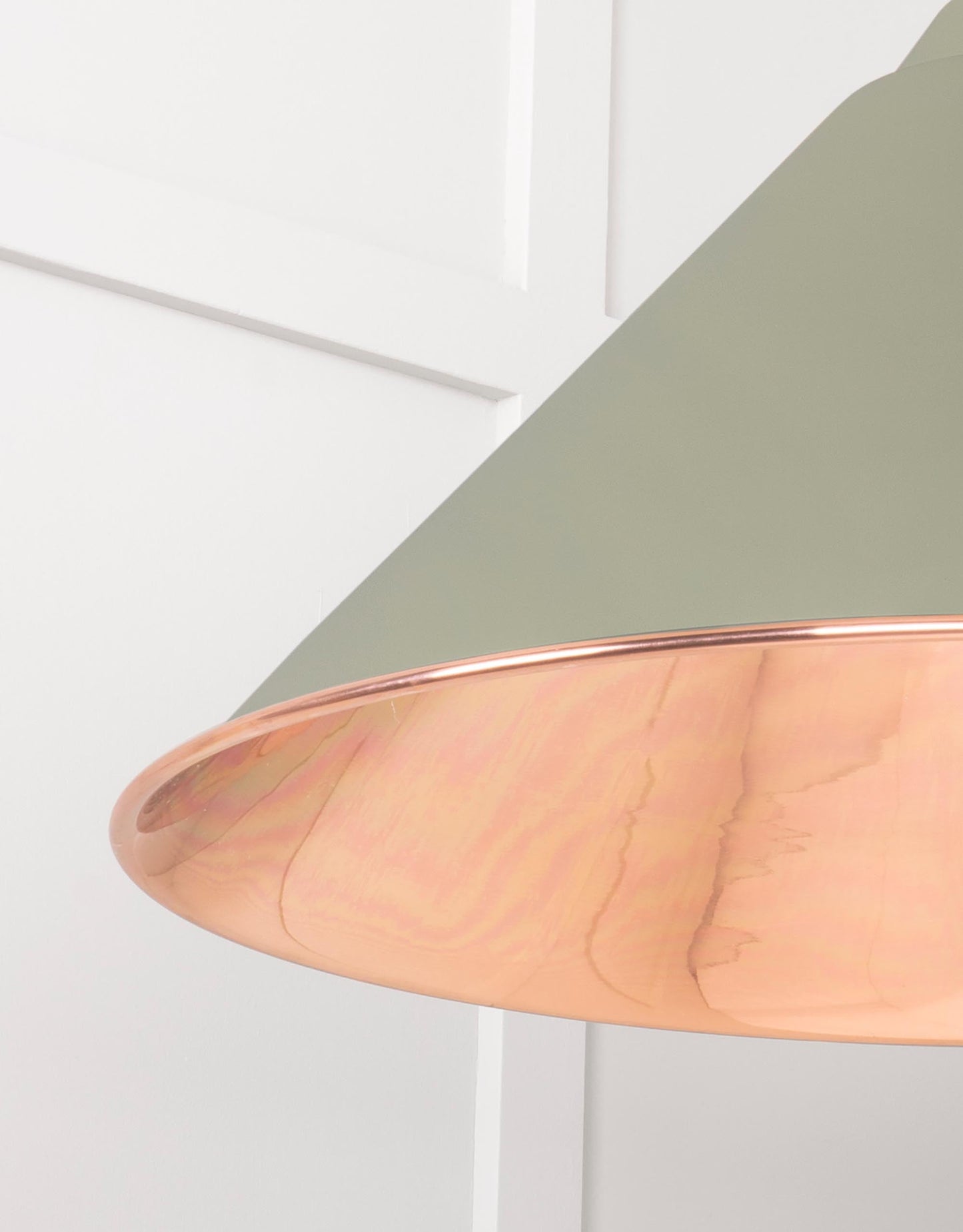 Smooth Copper Hockley Pendant Light Tump, Detailed close up view of pendant.