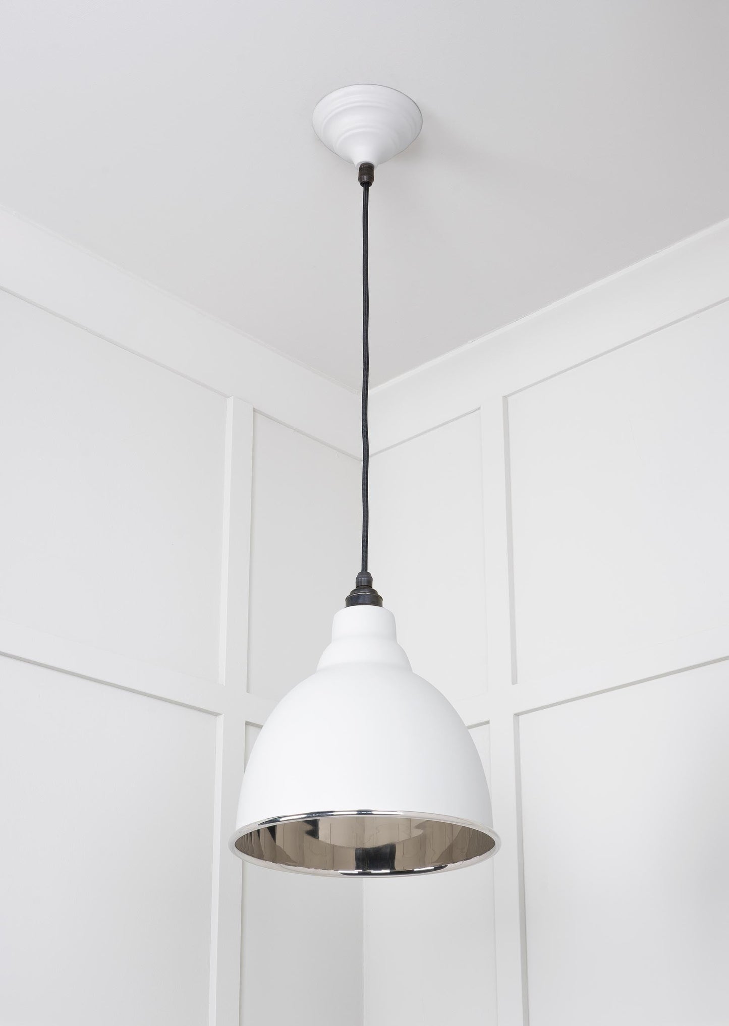 Smooth Nickel Brindley Pendant Light Flock, Underside.