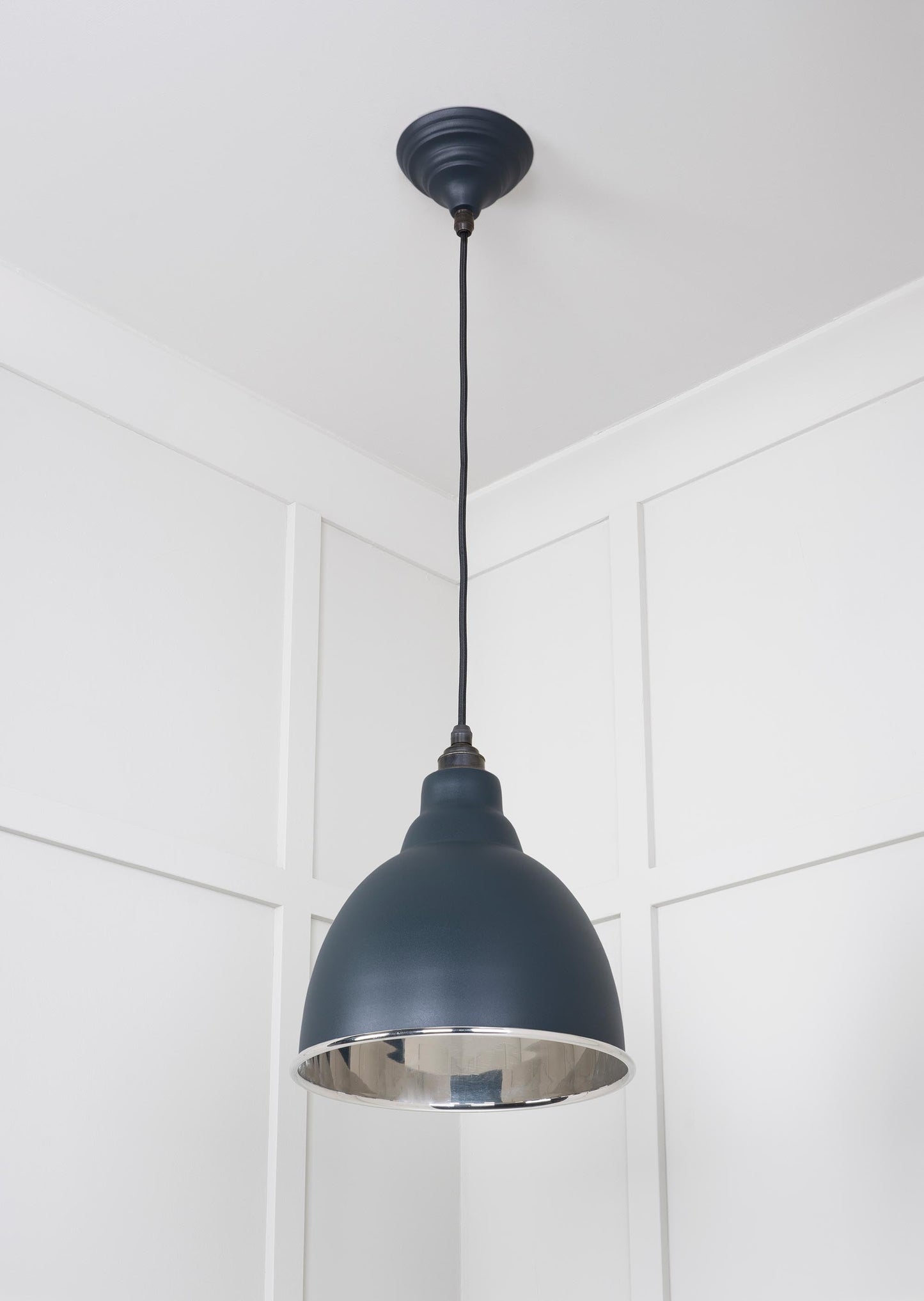 Smooth Nickel Brindley Pendant Light Soot, Underside.