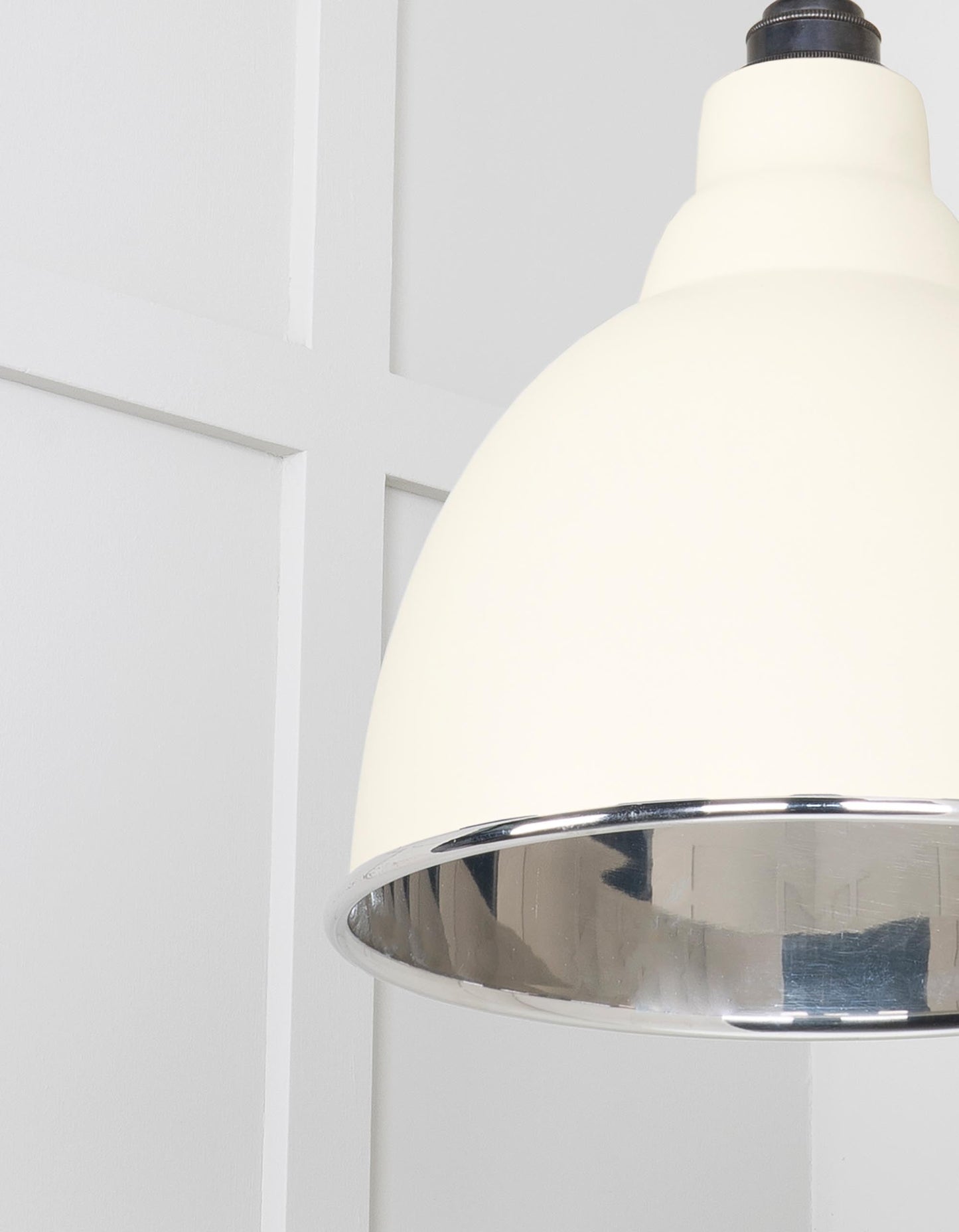 Smooth Nickel Brindley Pendant Light Teasel, Detailed close up view of pendant.