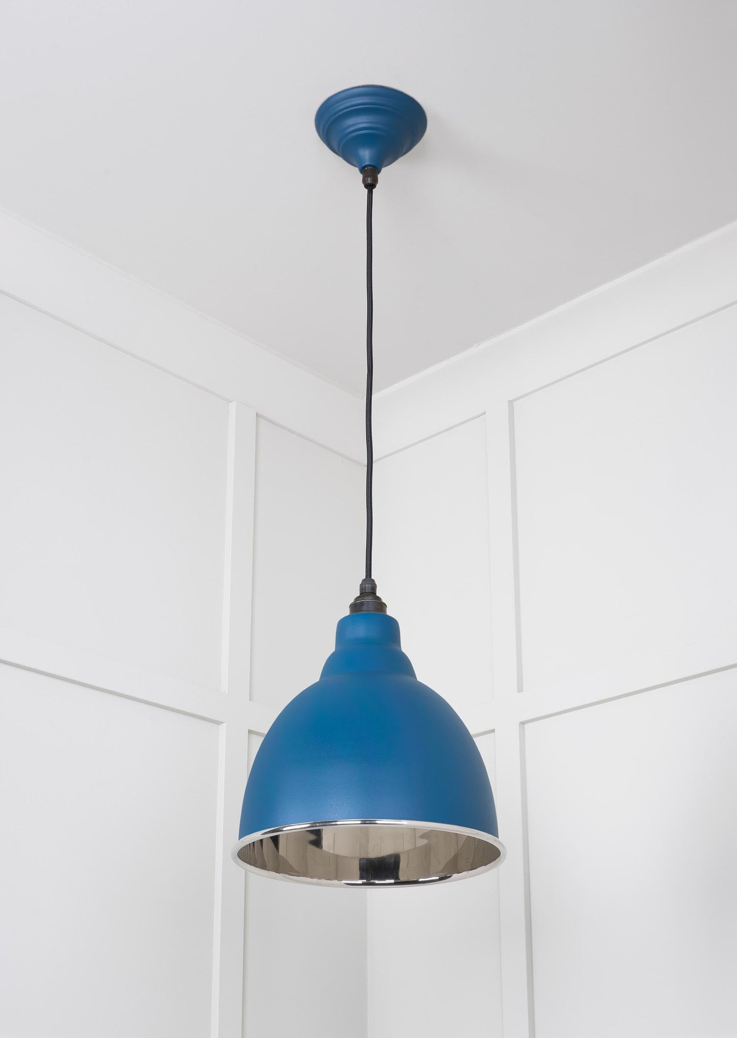 Smooth Nickel Brindley Pendant Light Upstream, Underside.
