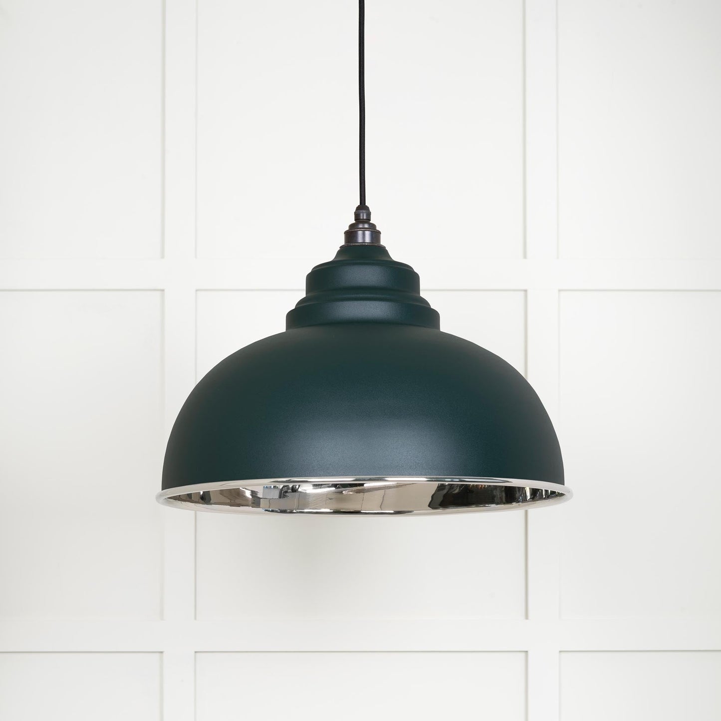 Smooth Nickel Harborne Pendant Light Dingle, Front Side.