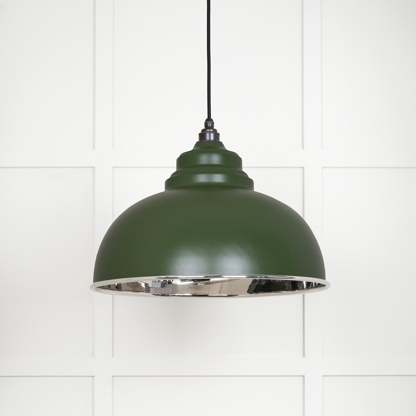 Smooth Nickel Harborne Pendant Light Heath, Front Side.